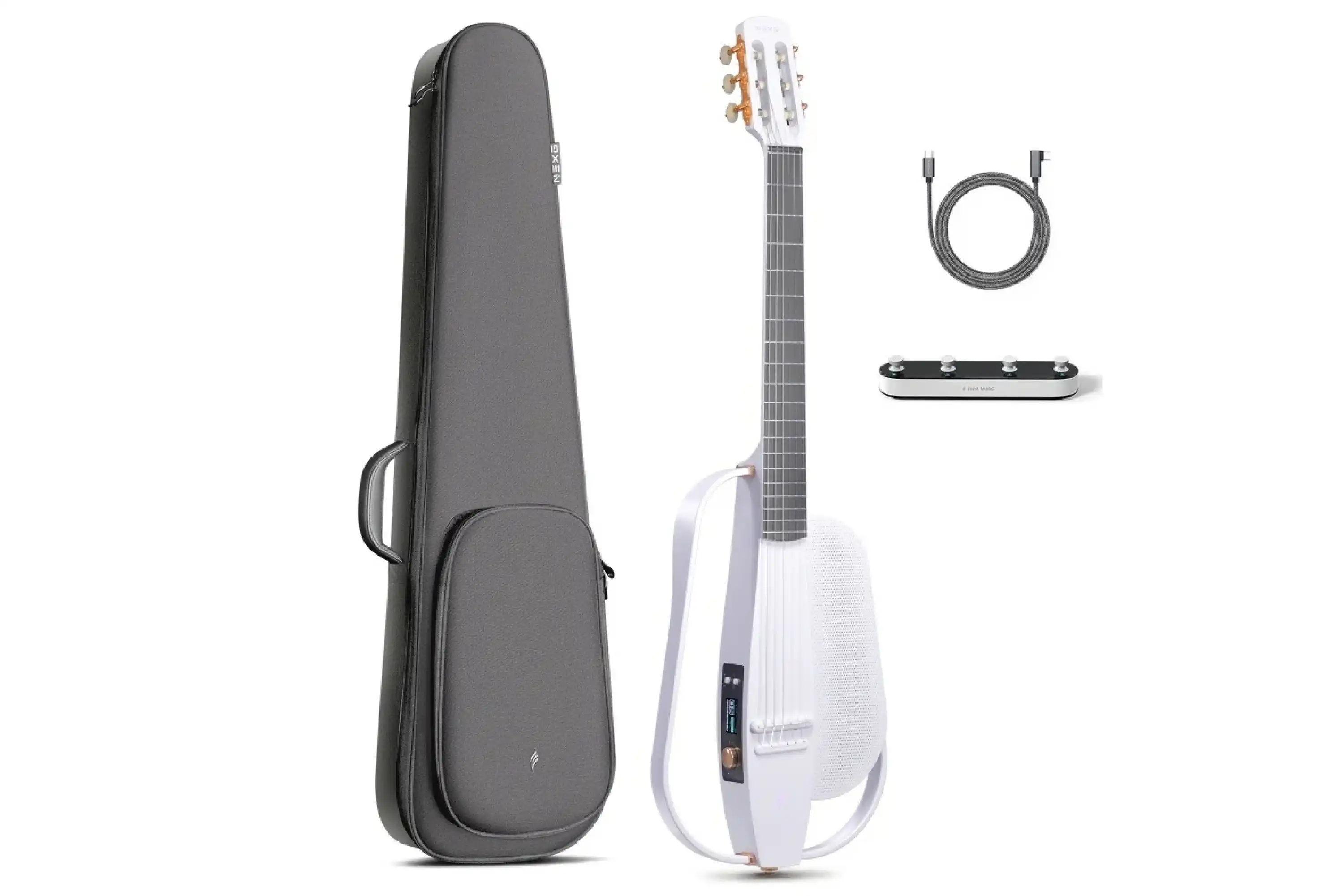 Enya NEXG-2N Carbon Fiber Nylon String Smart Audio Guitar - White - Image 4