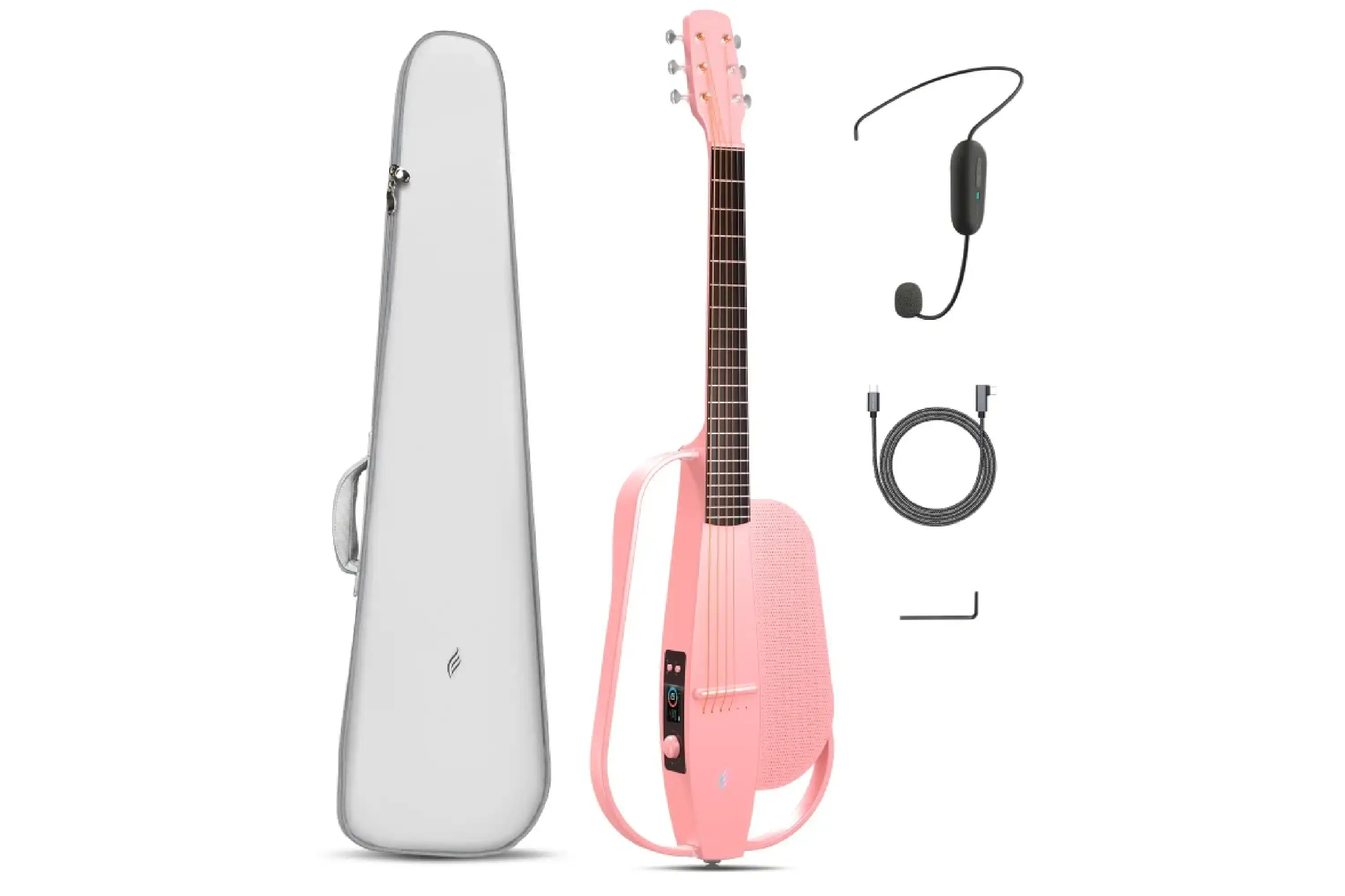 Enya NEXG SE Carbon Fiber Smart Audio Guitar - Pink - Image 6