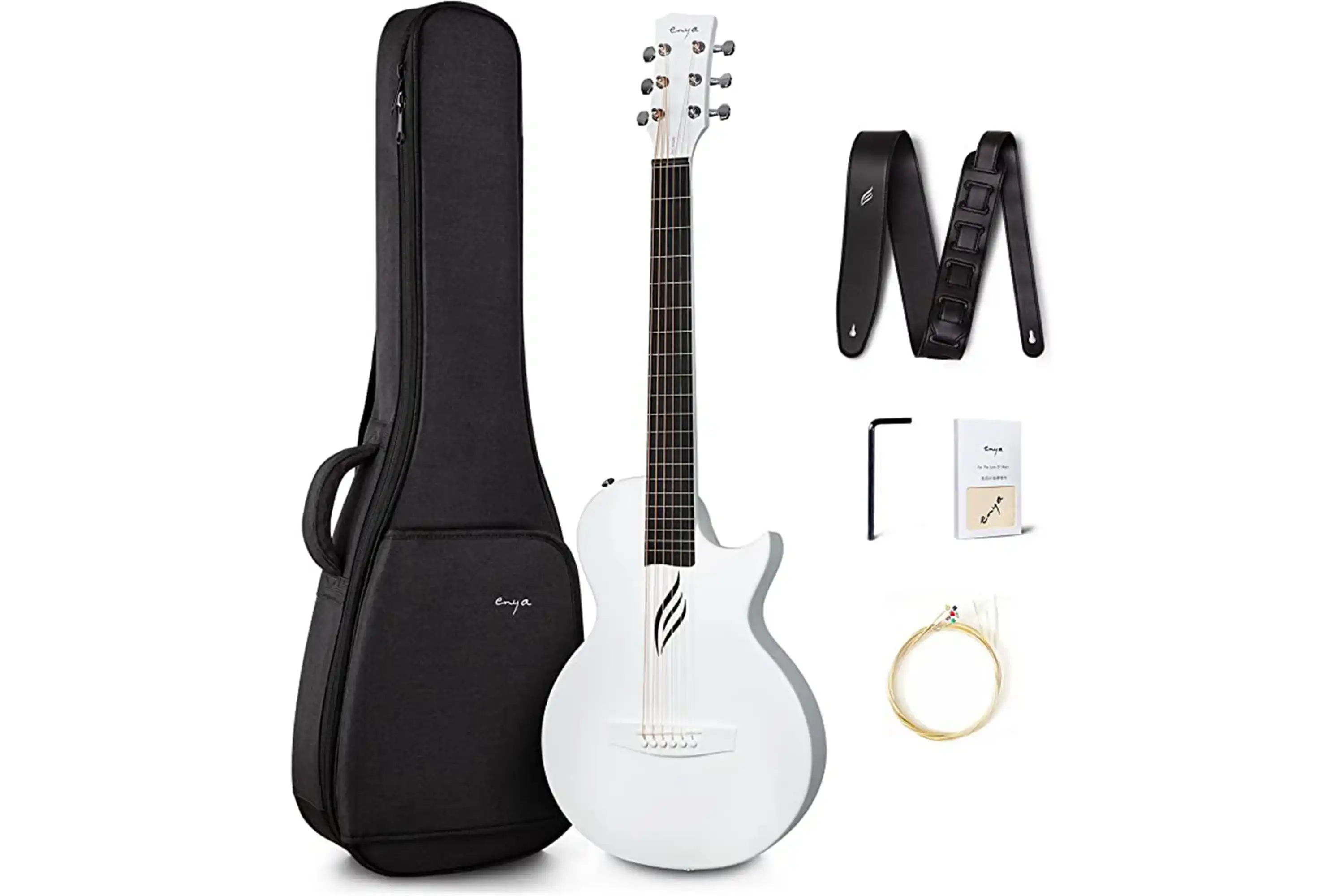 Enya Nova GO Carbon Fiber Acoustic Guitar - White