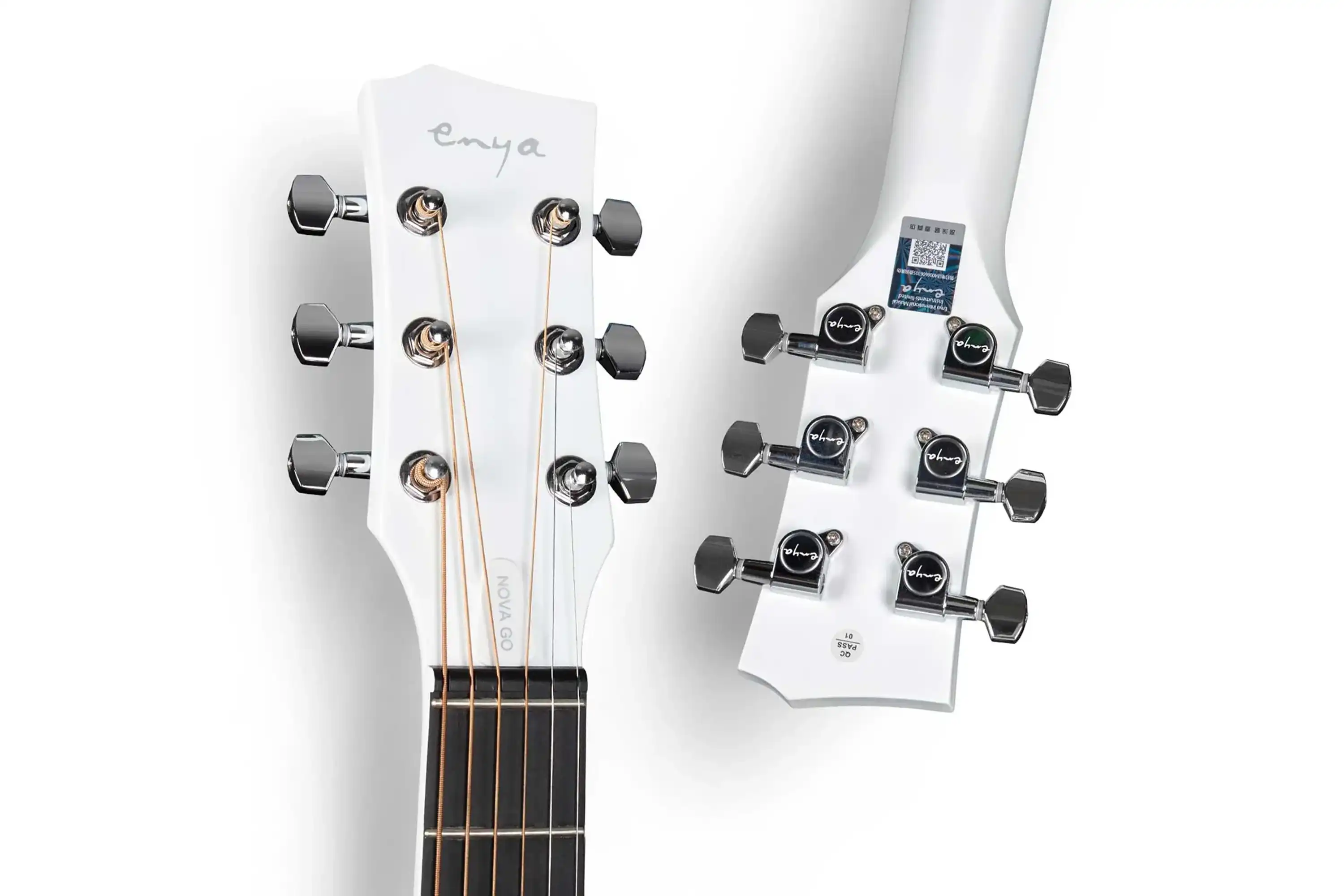 Enya Nova Go SP1 Acoustic Electric Guitar - White - Image 3