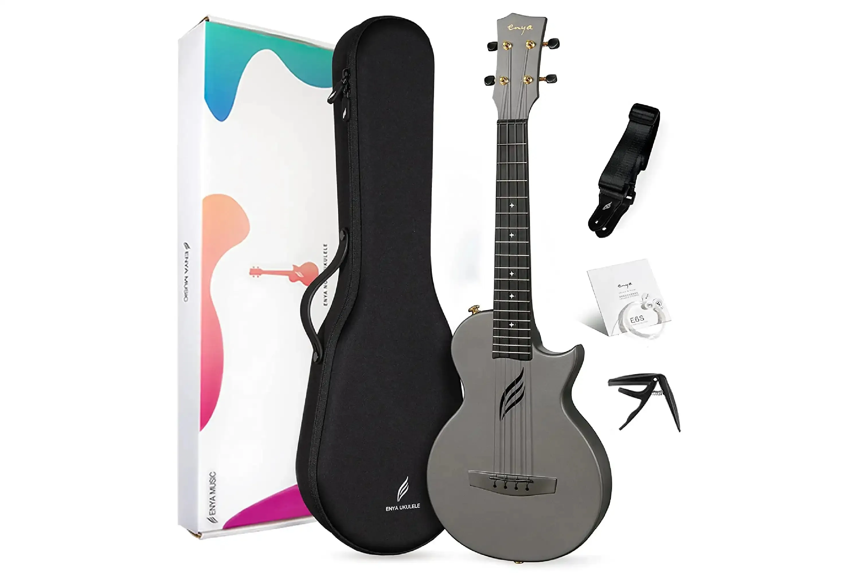 Enya Nova PRO-BK Black Tenor Ukulele - Image 4