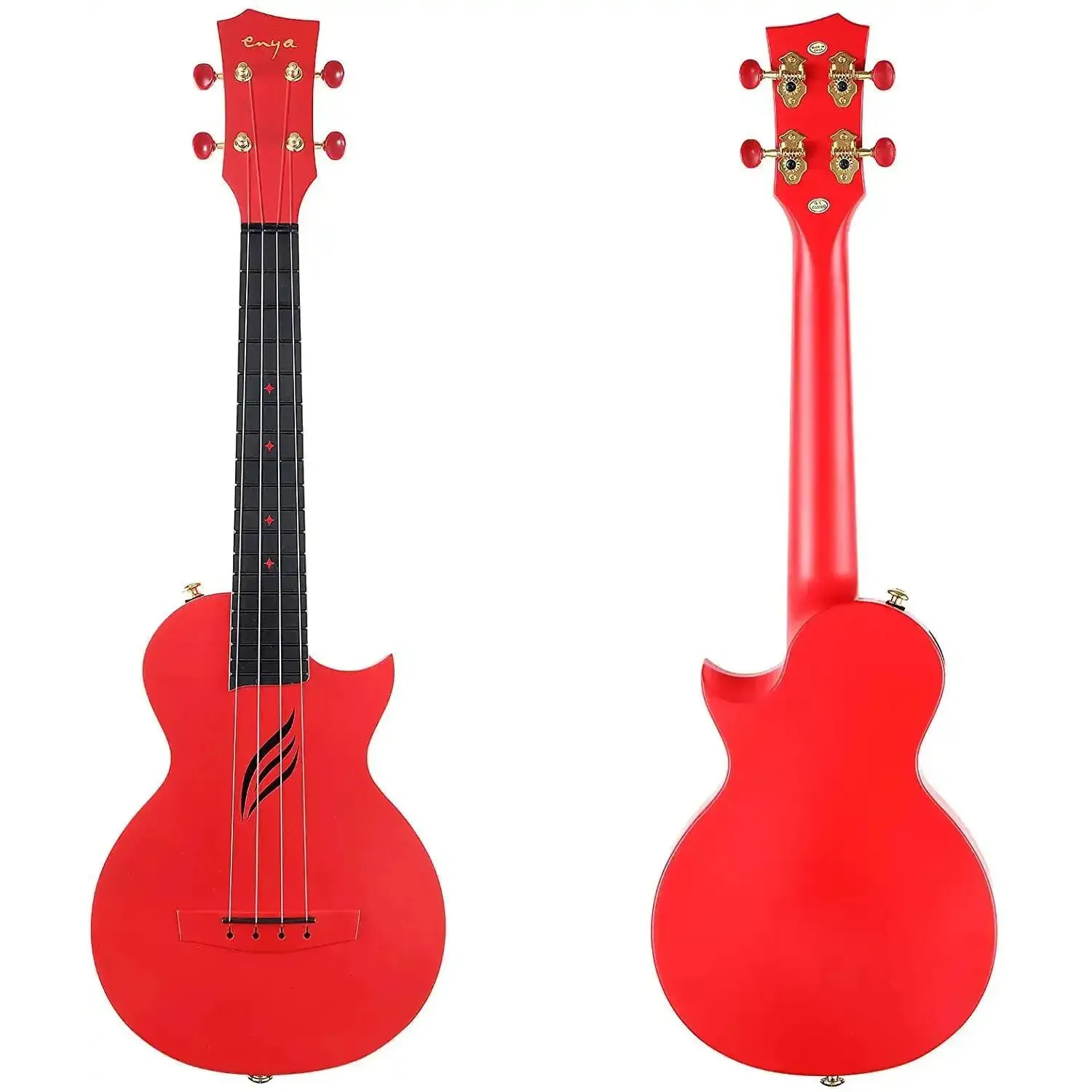 Enya Nova U Carbon Fiber Acoustic Concert Ukulele - Red - Image 3