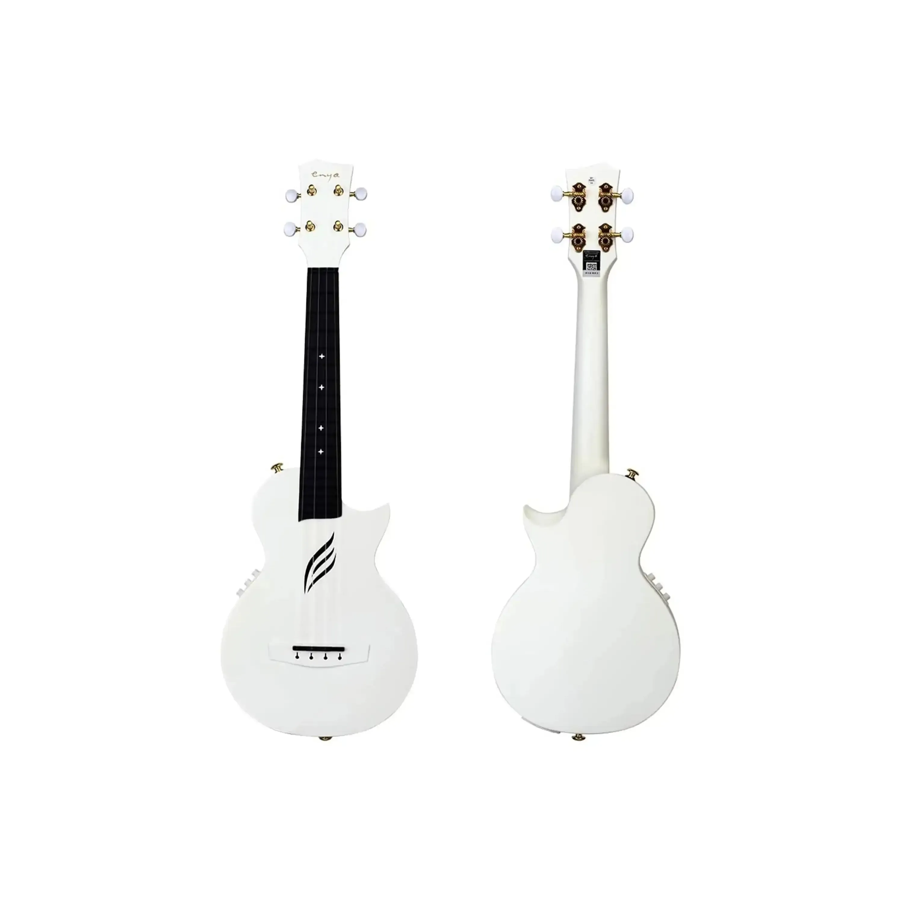 Enya Nova UE/WH White Concert Ukulele w/ Pickup - Image 2