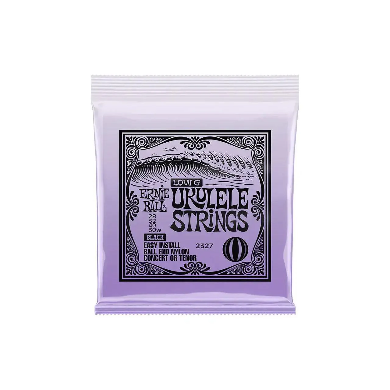 Ernie Ball Black Nylon Ball End Concert & Tenor Ukulele Strings - WOUND LOW G