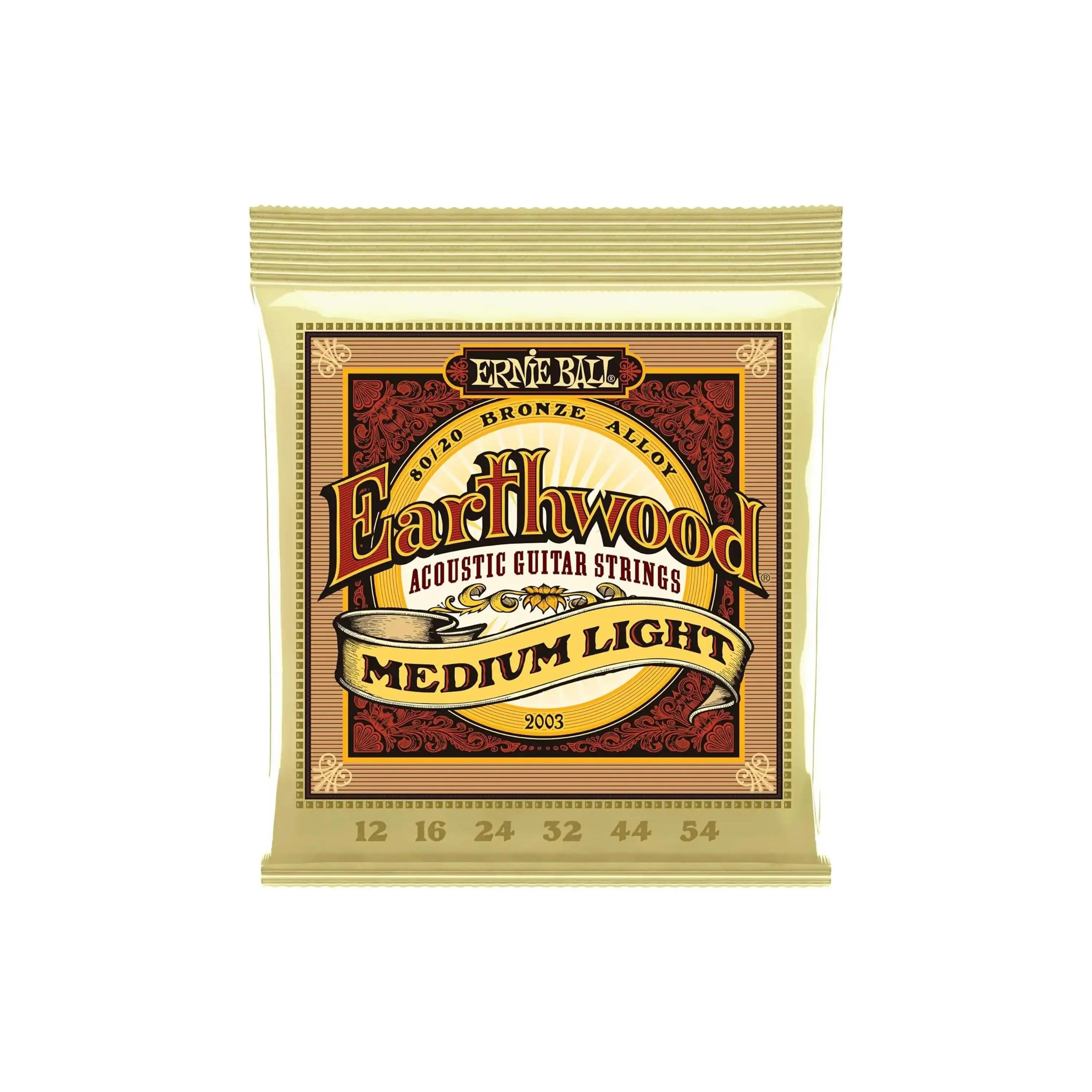 Ernie Ball Earthwood 80/20 Bronze Medium Light Acoustic Guitar Strings - 12-54