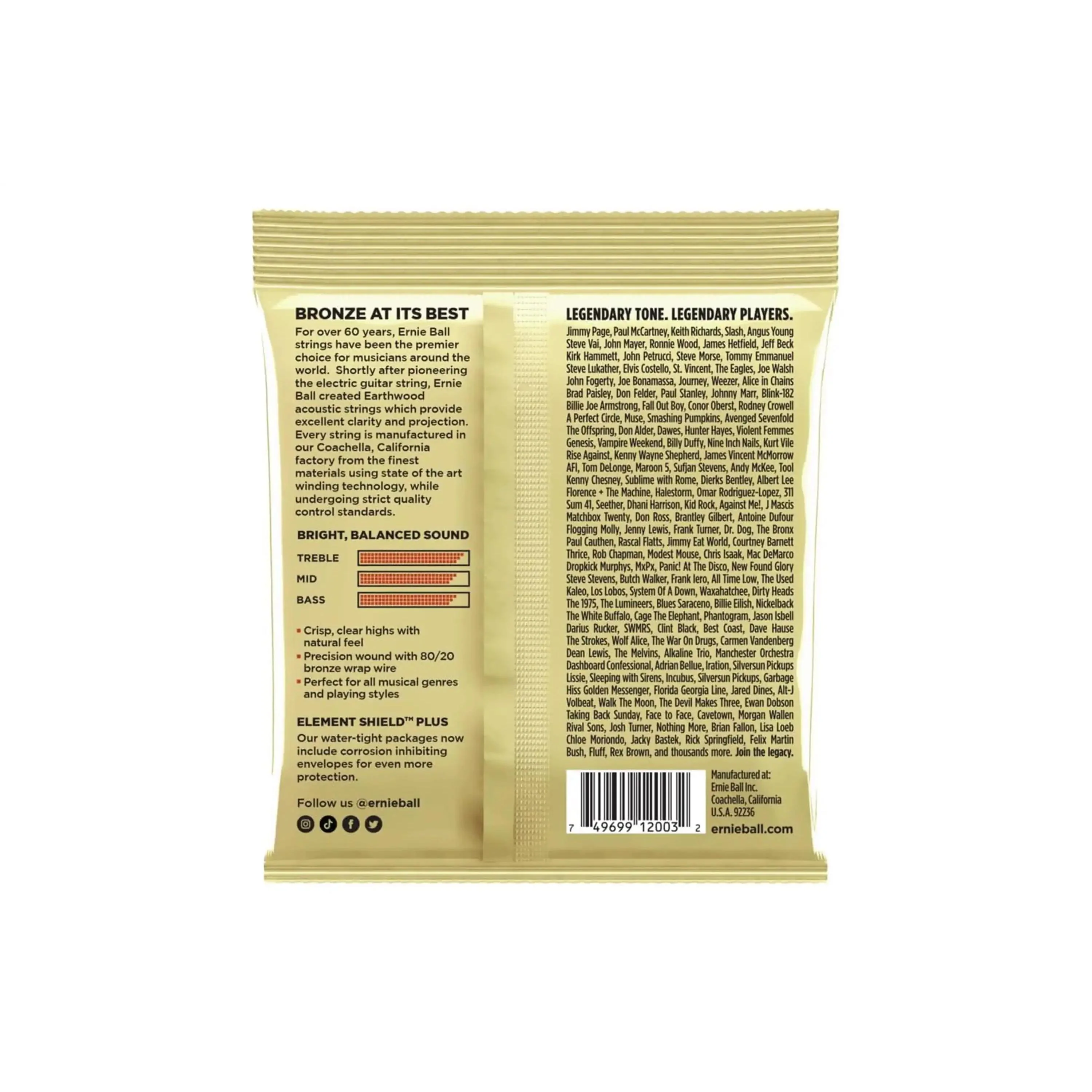 Ernie Ball Earthwood 80/20 Bronze Medium Light Acoustic Guitar Strings - 12-54 - Image 2