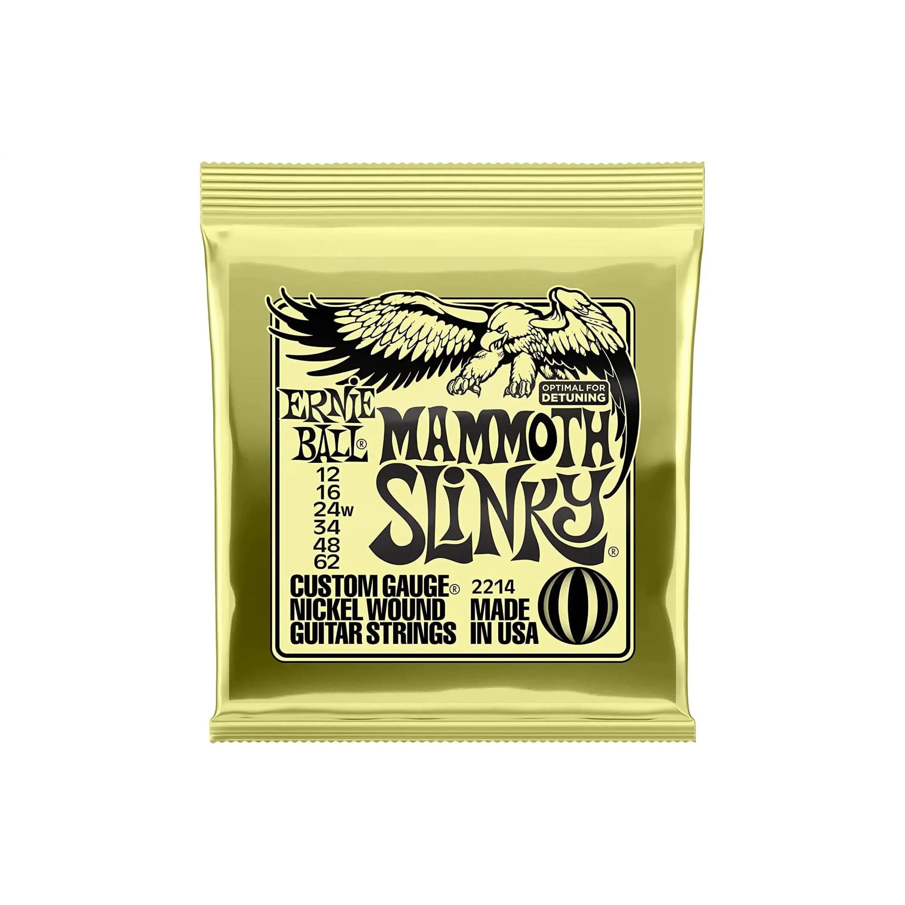 Ernie Ball Mammoth Slinky Nickel Wound Electric Guitar Strings with Wound G - 12-62 Gauge