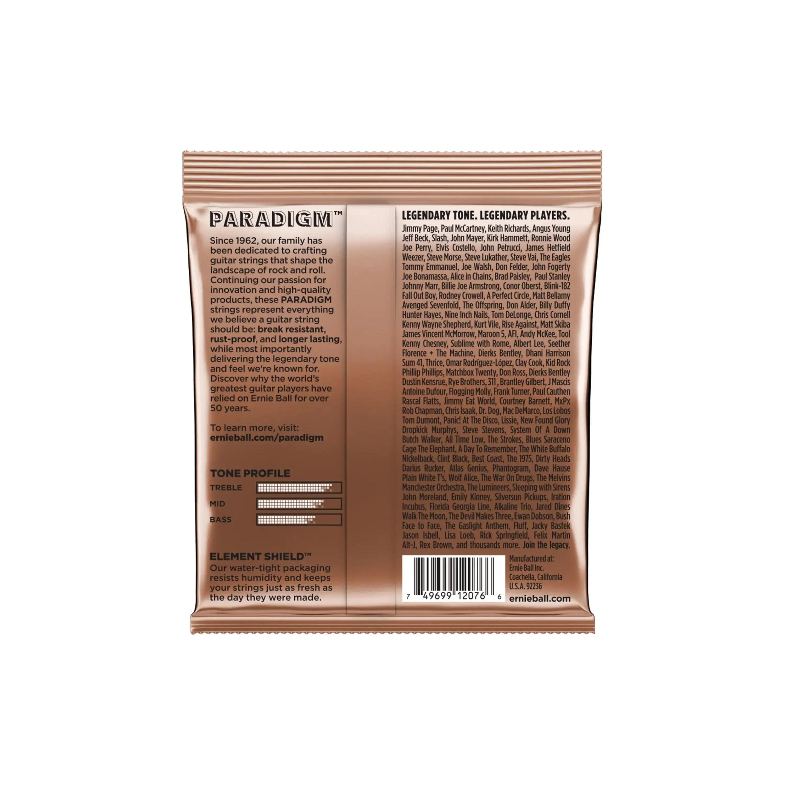 Ernie Ball Paradigm Medium Light Phosphor Bronze Acoustic Guitar Strings - 12-54 GAUGE - Image 2