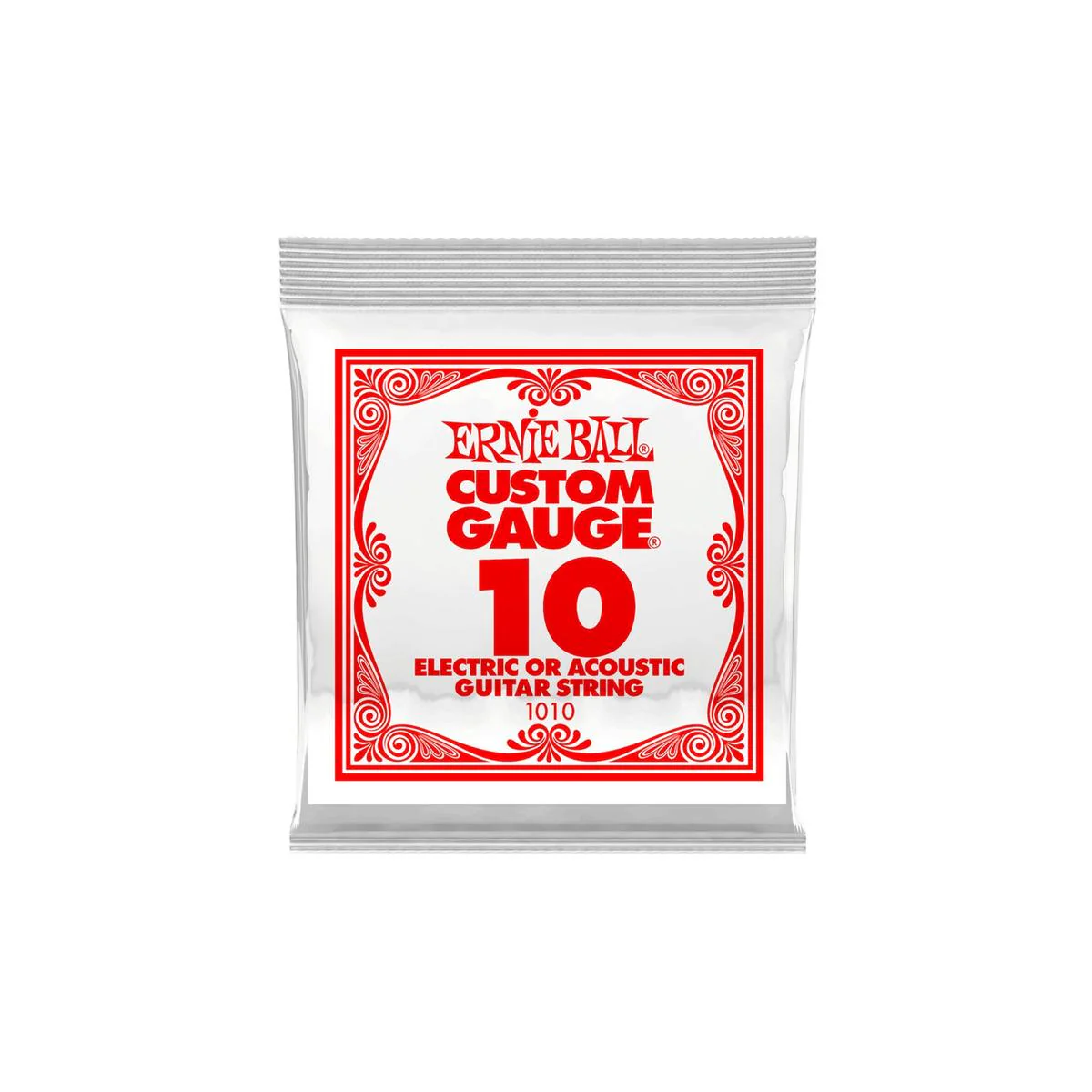 Ernie Ball Plain Steel String Electric or Acoustic Guitar SINGLE STRING - .010 Guage