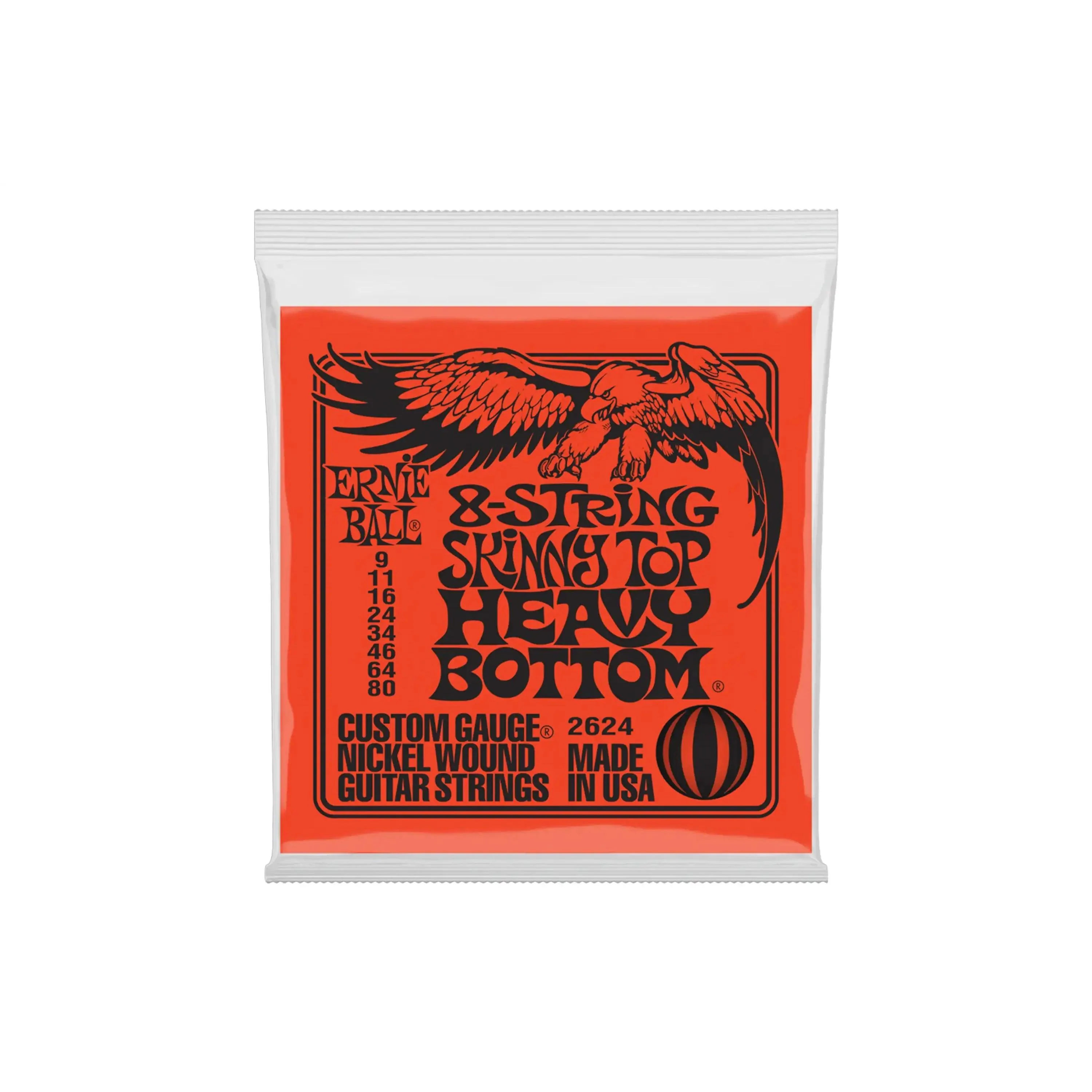 Ernie Ball Skinny Top Heavy Bottom Nickel Wound Electric 8-String Guitar Strings - 9-80 Gauge