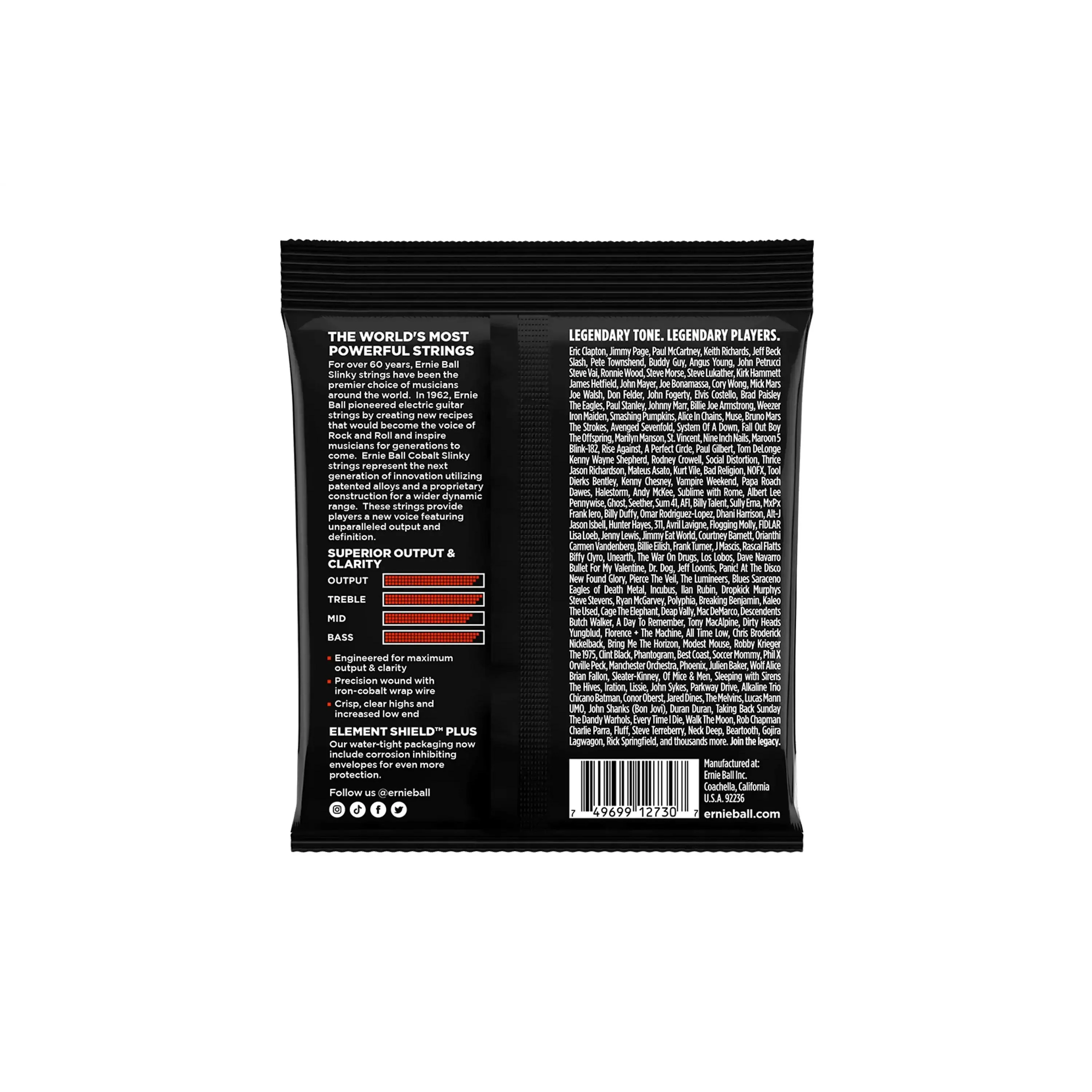 Ernie Ball Skinny Top Heavy Bottom Slinky Cobalt 7-String Electric Guitar Strings - 10-62 - Image 2