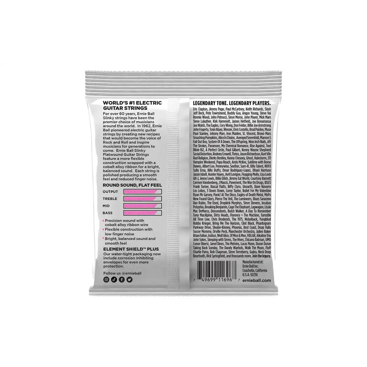 Ernie Ball Slinky Cobalt Flatwound Electric Guitar Strings - .09 -.042 - Image 2