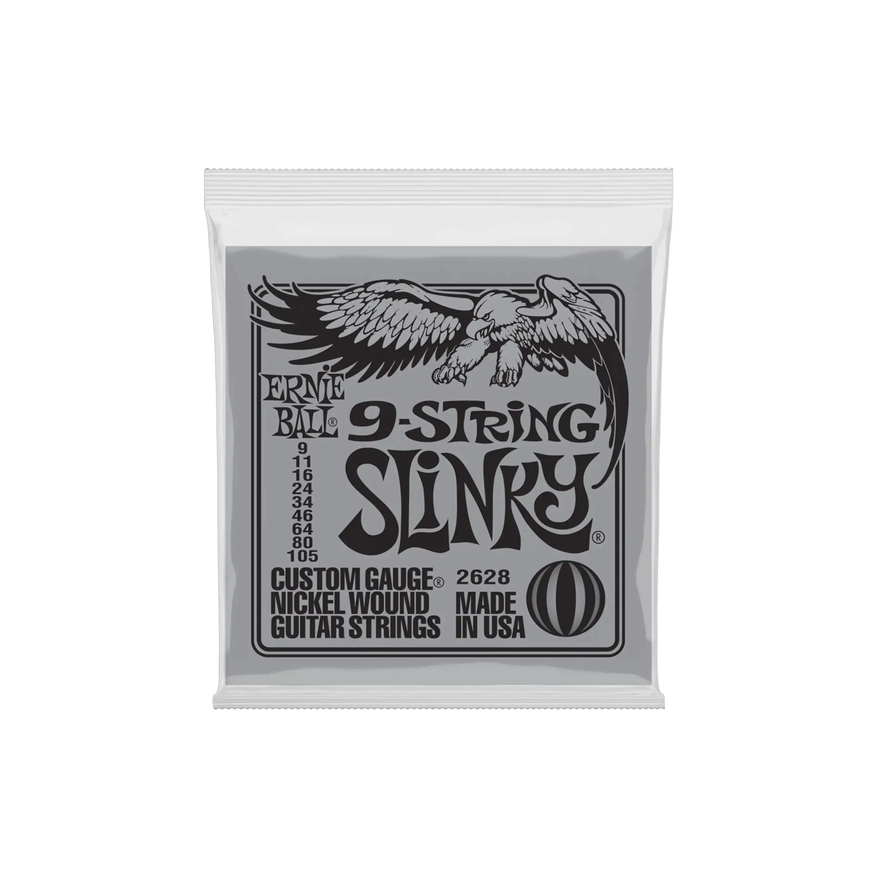 Ernie Ball Slinky Nickel Wound 9-String Electric Guitar Strings - 9-105 Gauge