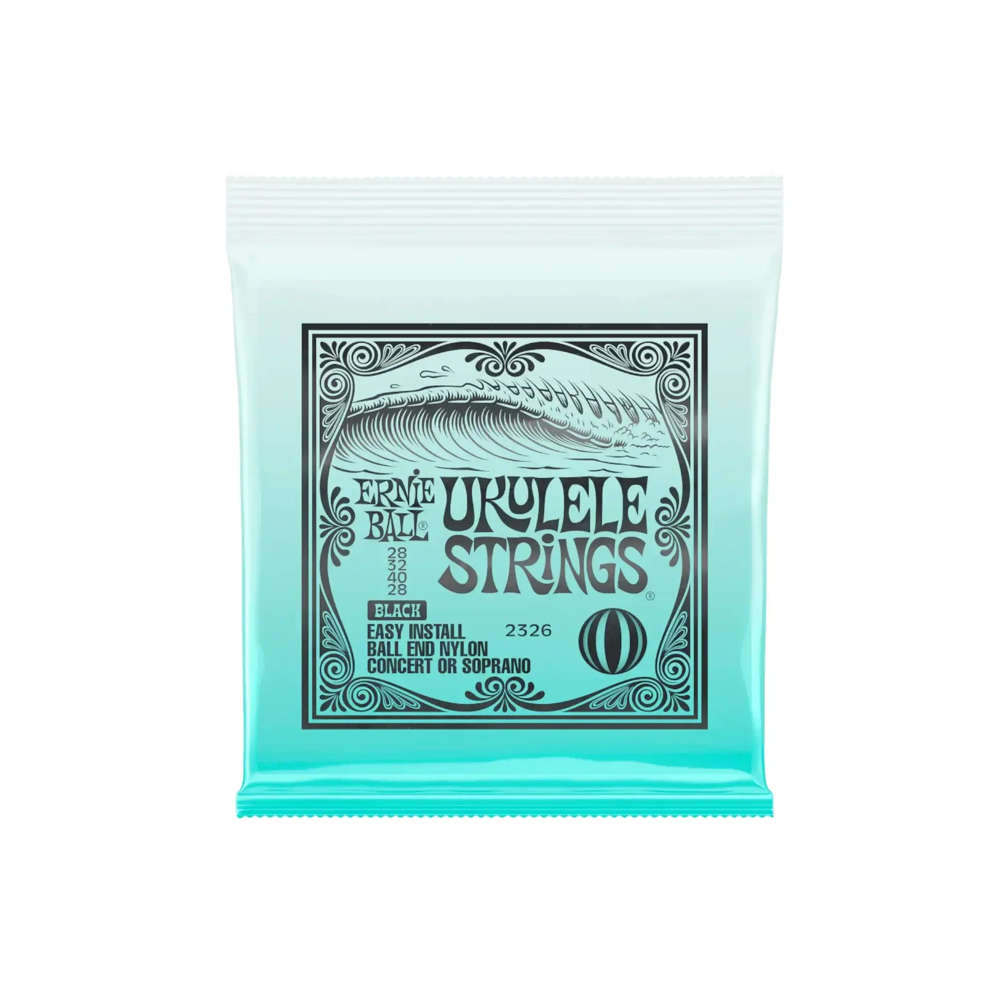 Ernie Ball Soprano/Concert Ukulele Ball End Black Nylon Strings - HIGH G