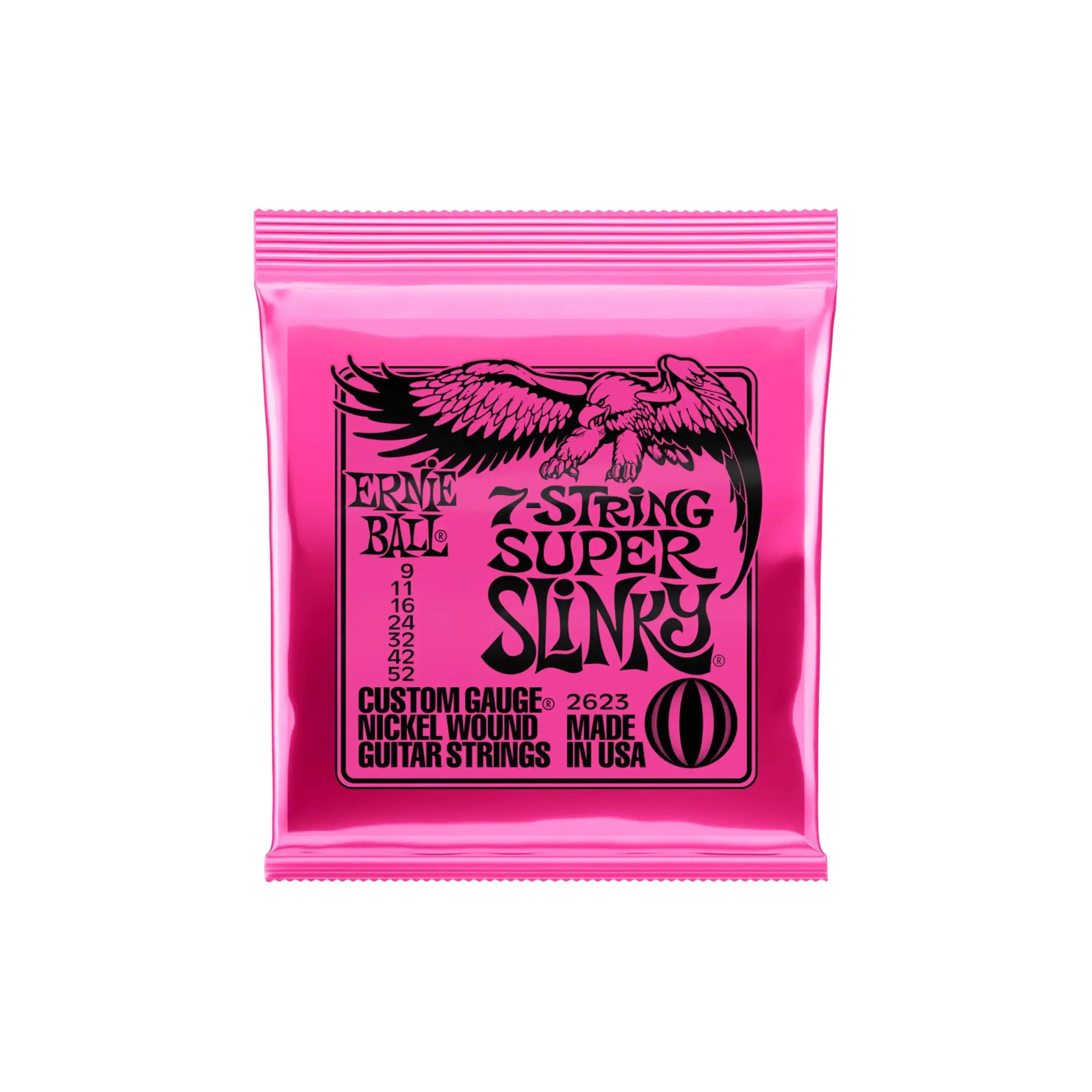 Ernie Ball Super Slinky Nickel Wound Electric 7-String Guitar Strings - 9-52 Gauge