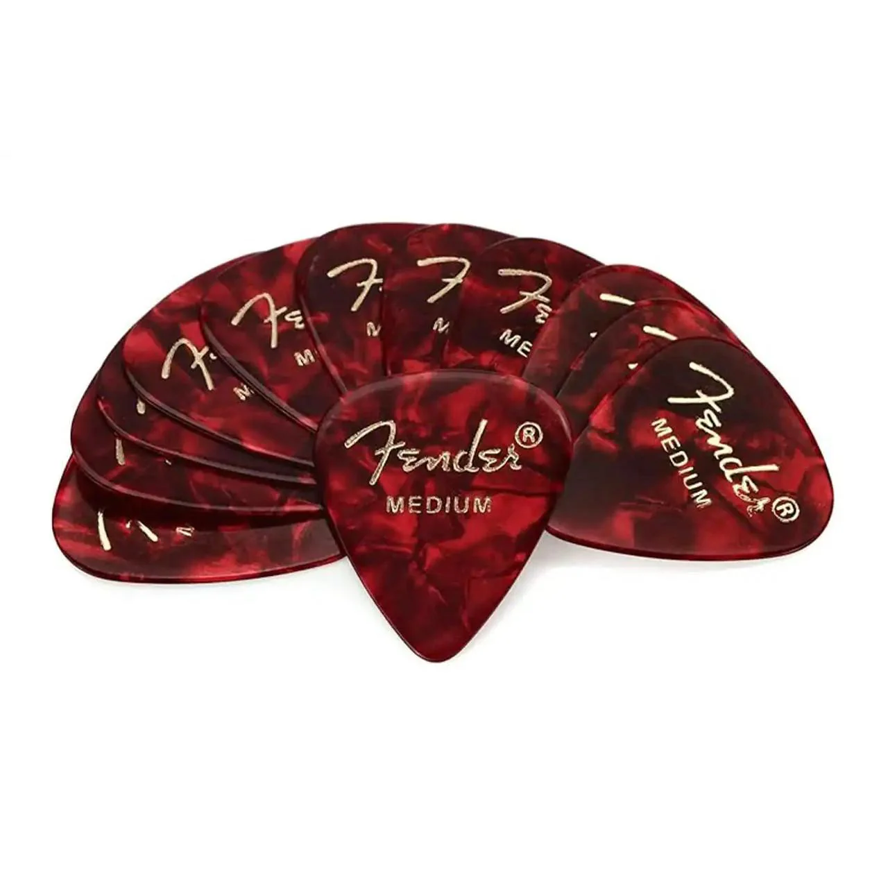 Fender Medium Red Moto Celluloid Guitar Picks - 12 Pack - Image 2
