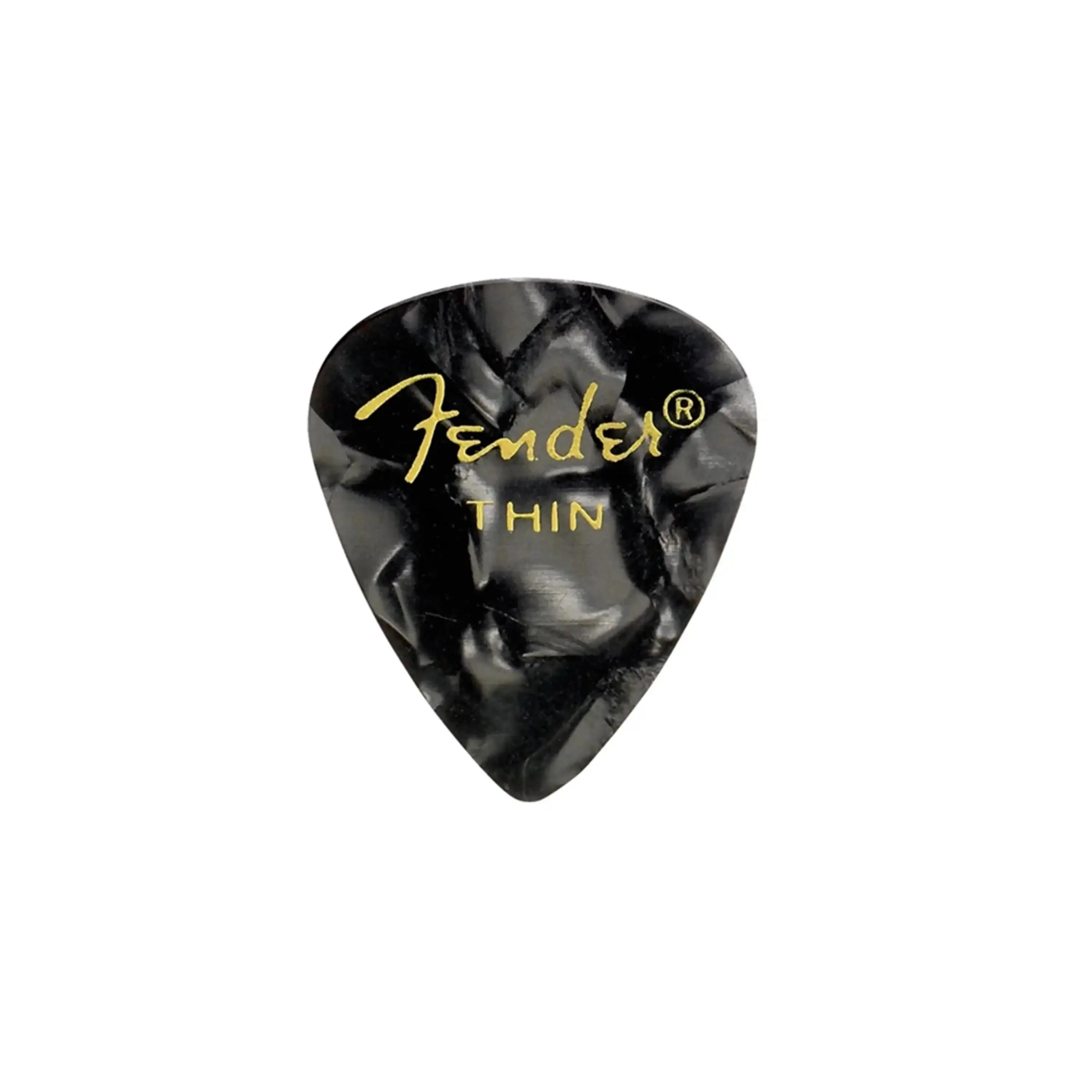 Fender Thin Black Moto Celluloid Guitar Picks - 12 Pack
