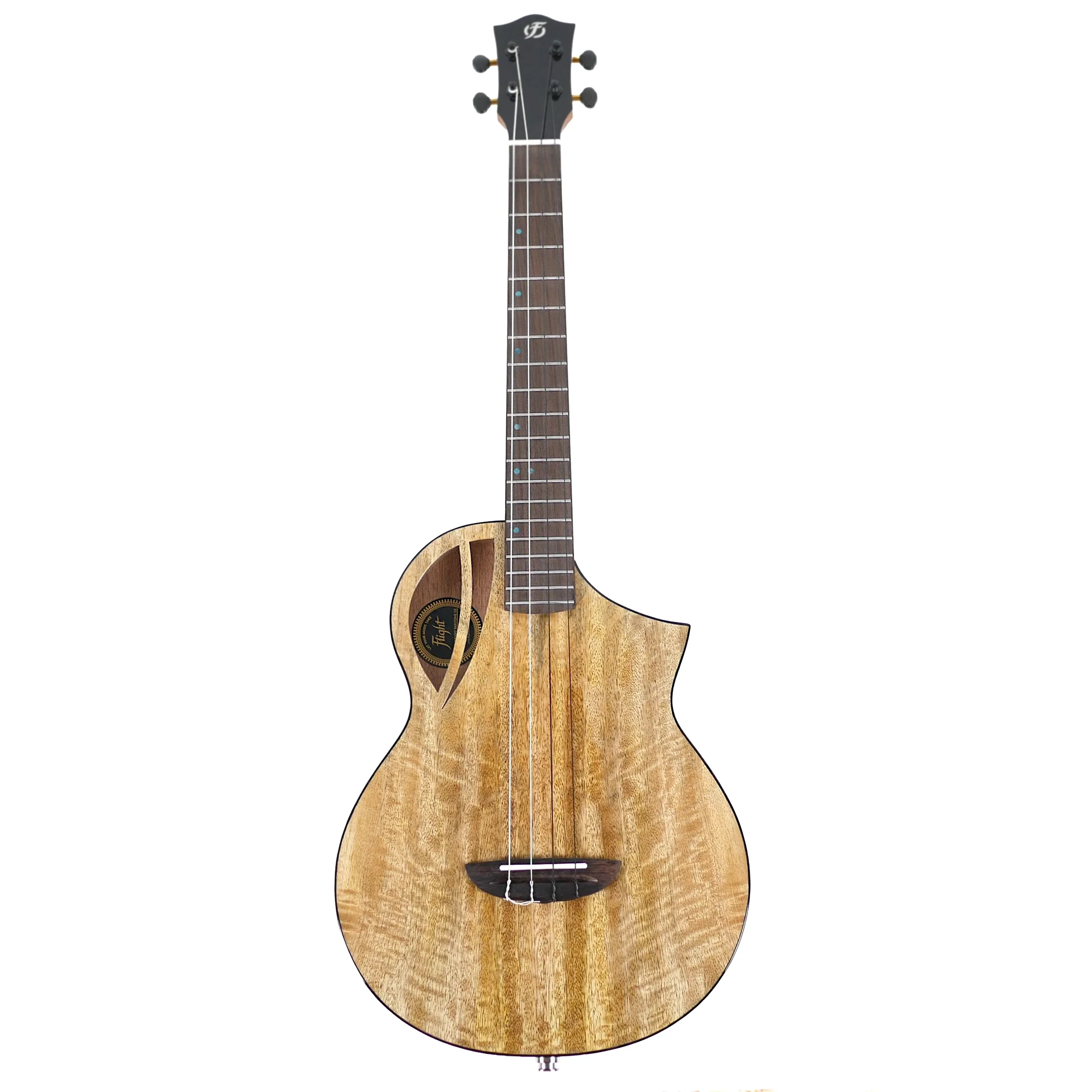 Flight AVIATOR-CE Solid Mango Top Baritone Ukulele w/ Pickup - Image 4