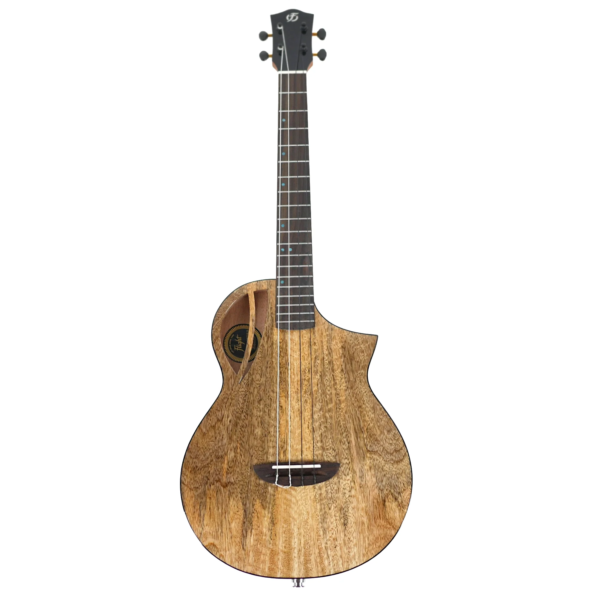 Flight AVIATOR-CE Solid Mango Top Baritone Ukulele w/ Pickup - Image 4