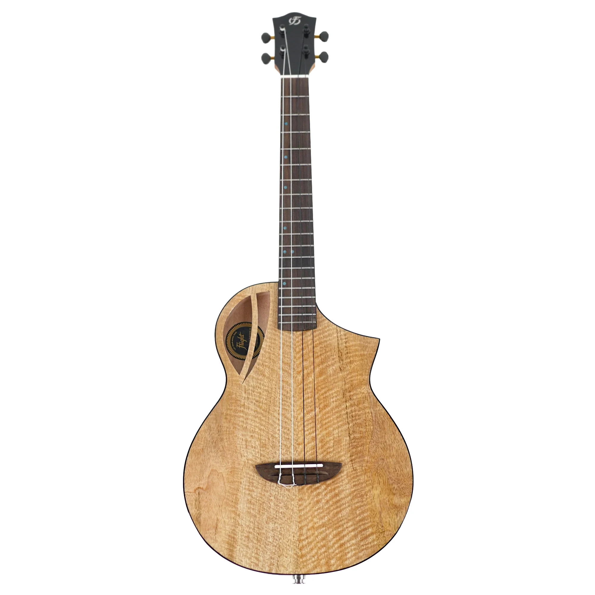 Flight AVIATOR-CE Solid Mango Top Baritone Ukulele w/ Pickup - Image 4
