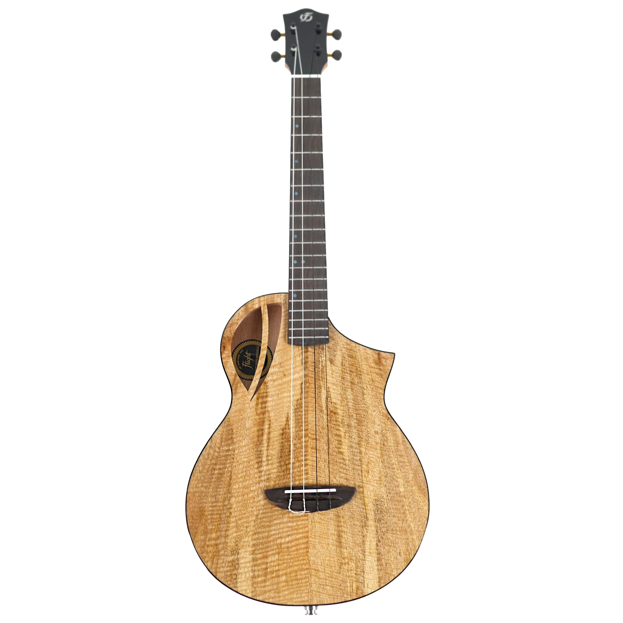 Flight AVIATOR-CE Solid Mango Top Baritone Ukulele w/ Pickup - Image 4