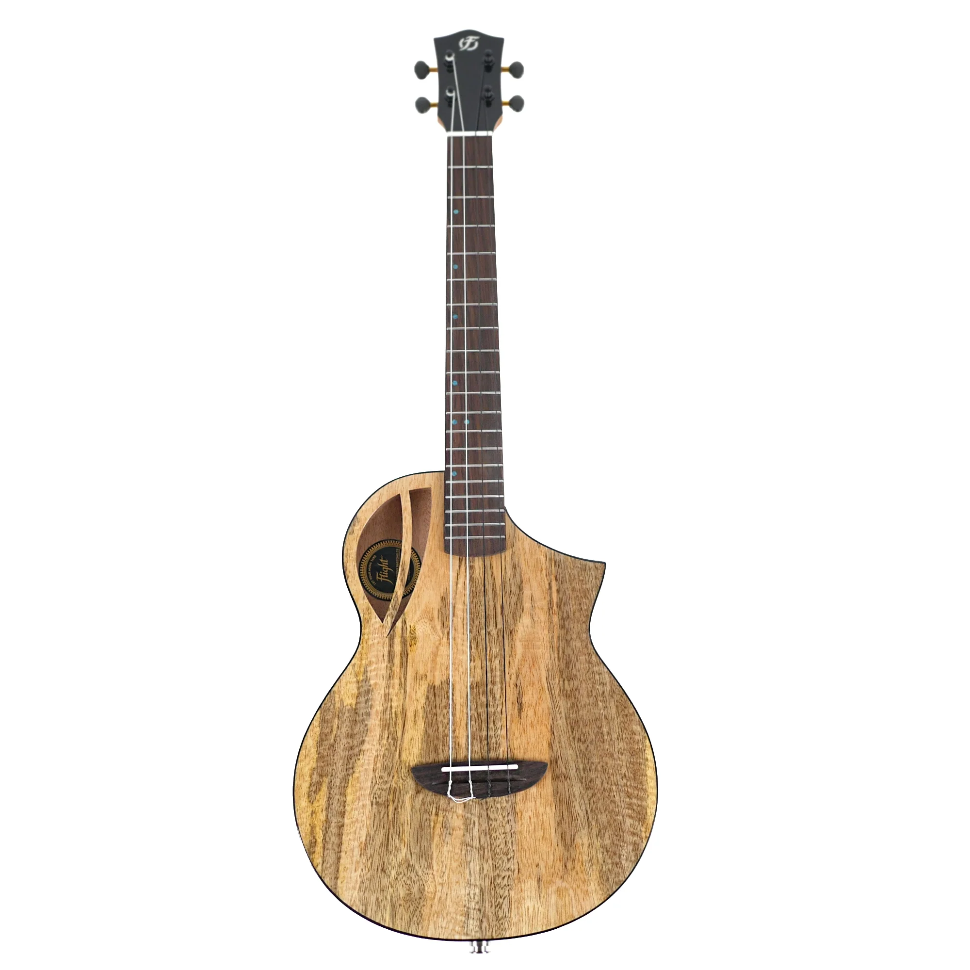 Flight AVIATOR-CE Solid Mango Top Baritone Ukulele w/ Pickup - Image 4