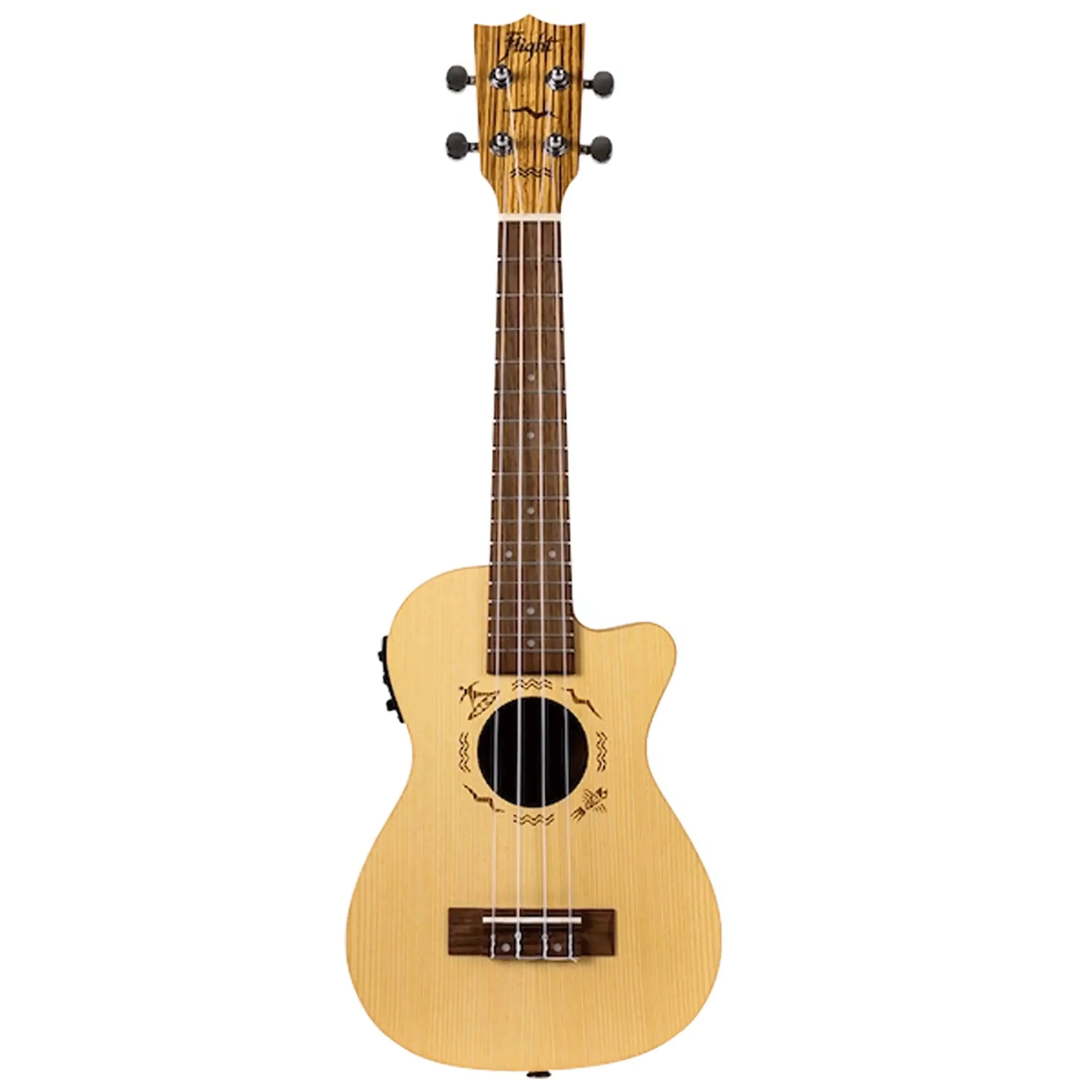 Flight DUC328 CEQ SP/ZEB Electro-Acoustic Concert Ukulele - Image 3