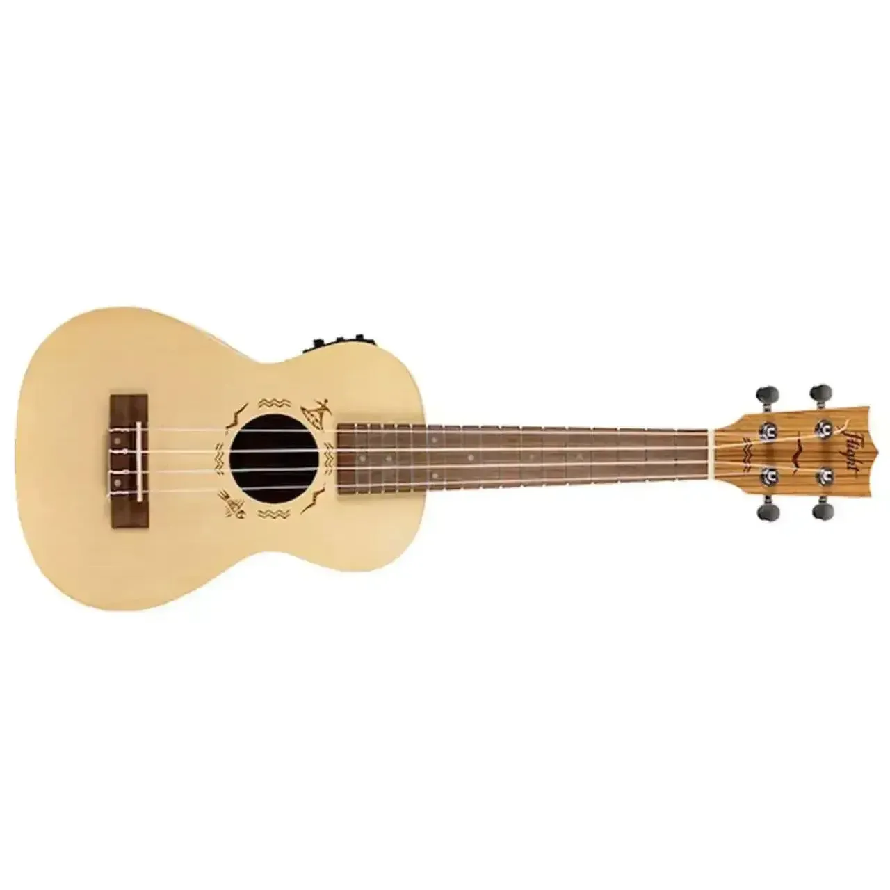 Flight DUC525 EQ SP/ZEB Spruce & Zebrawood Concert Ukulele w/ EQ - Image 3