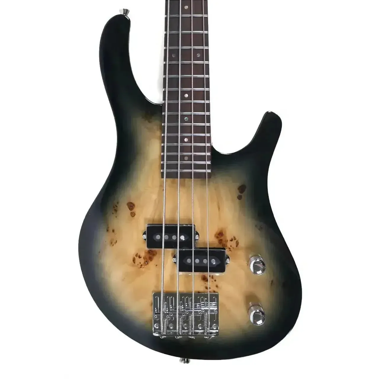 Flight PBR Poplar Burl Top Solid Body Electric Mini Bass