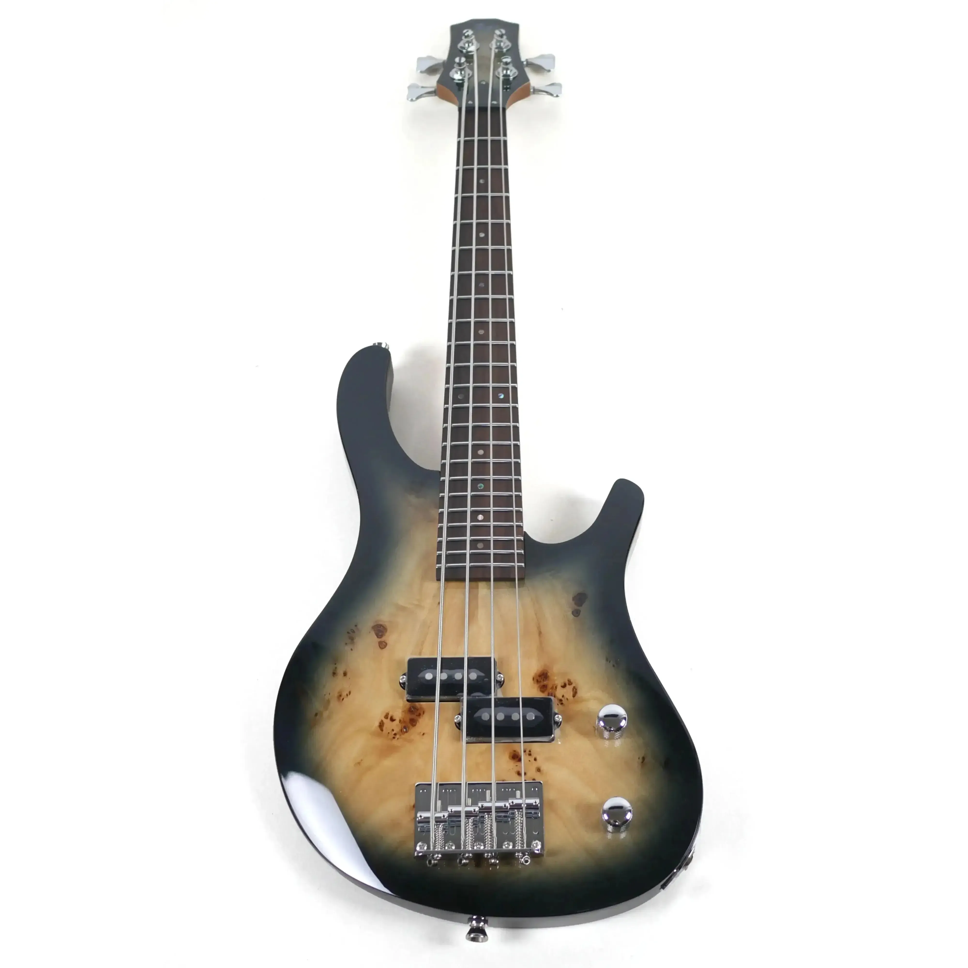 Flight PBR Poplar Burl Top Solid Body Electric Mini Bass - Image 4