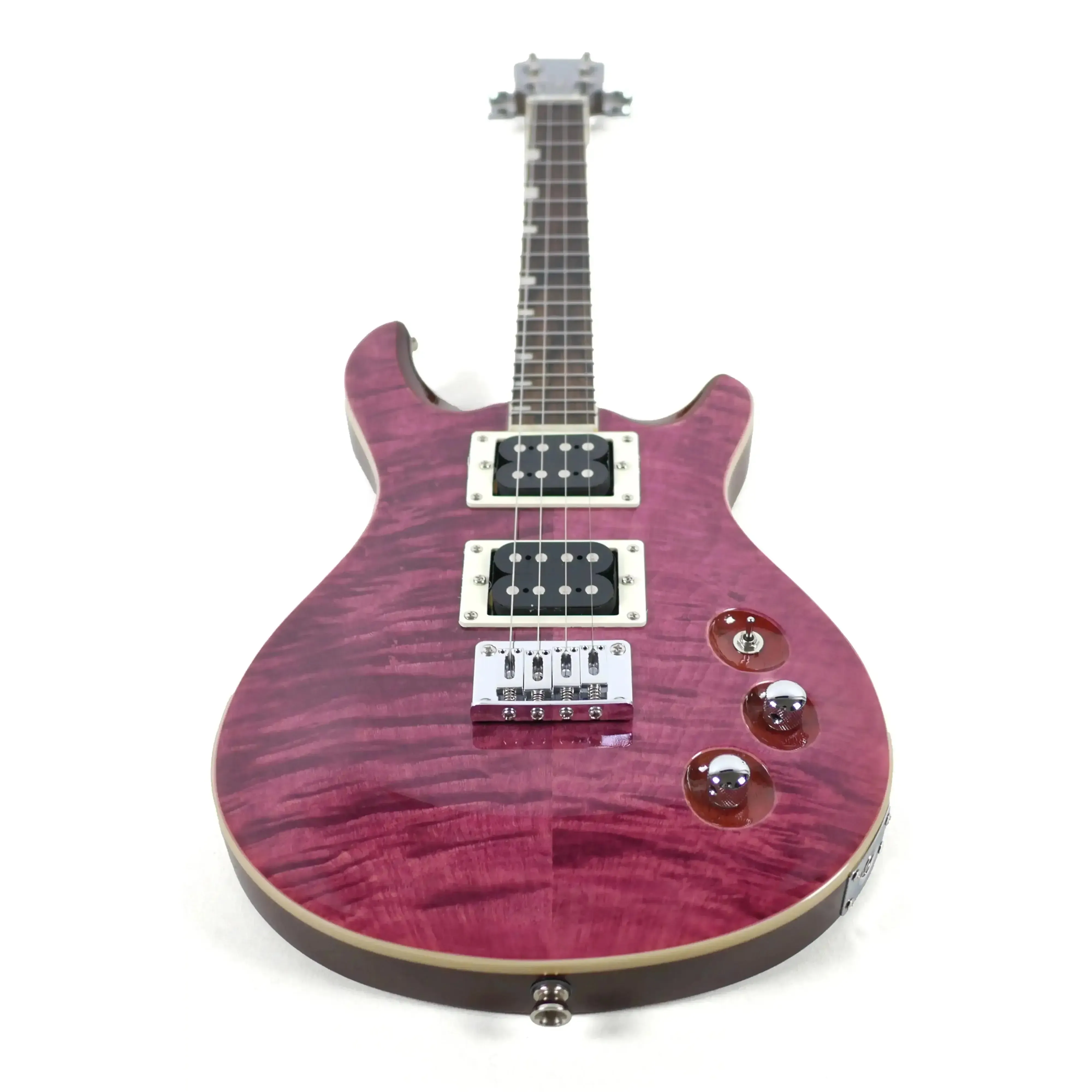Flight Vanguard TPP Transparent Purple Solid Body Electric Tenor Ukulele - Image 5