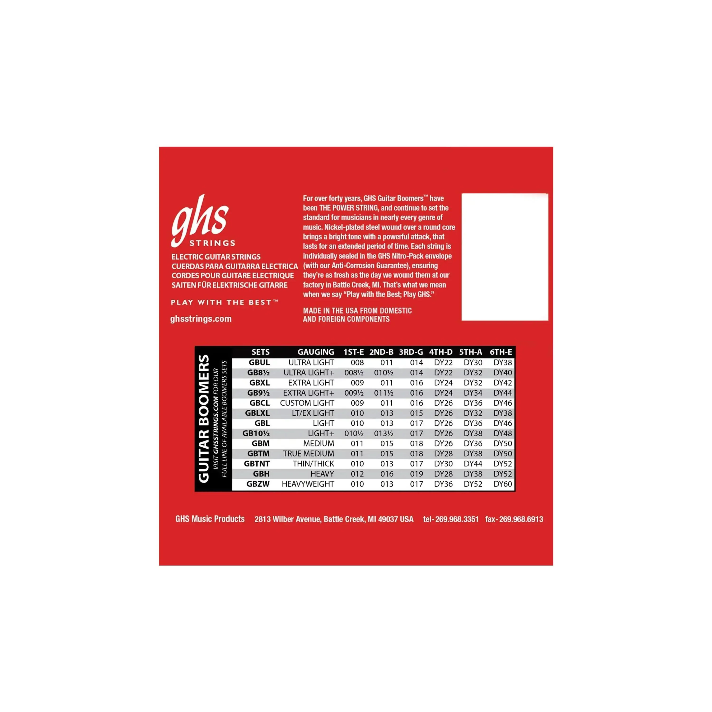 GHS GBXL Guitar Boomers Nickel-Plated Electric Guitar Strings - Extra Light .009-.042 - Image 2