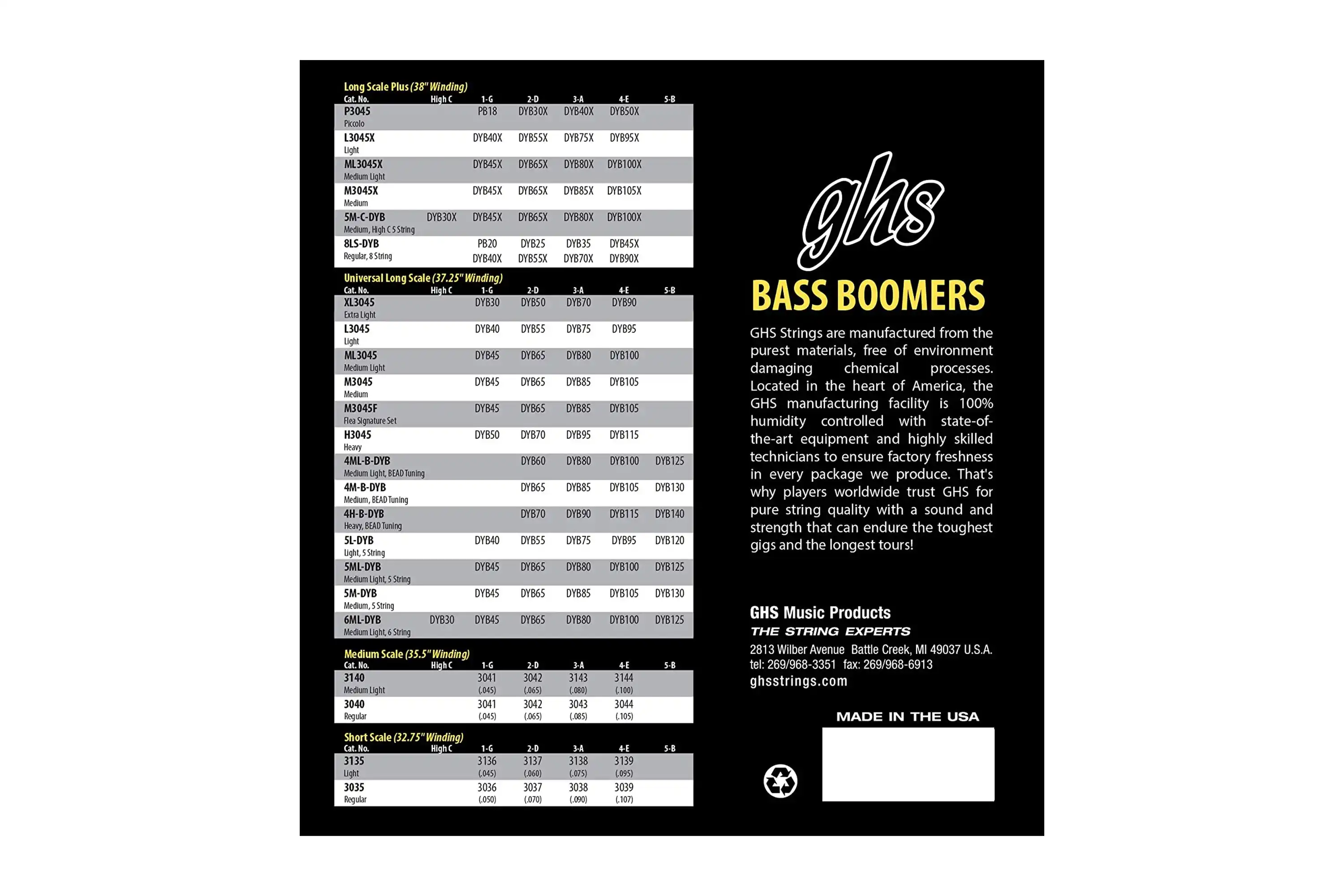 GHS M3045X Bass Boomers Long Scale Plus Electric Bass Strings - Medium .045-.105 - Image 2