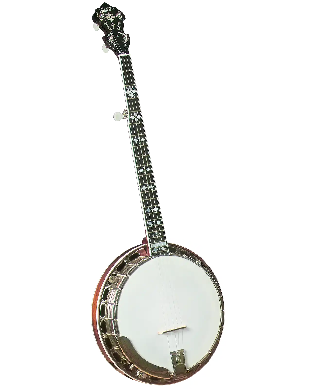 Gold Star GF-100HF Professional 5-String Resonator Banjo – Hearts & Flowers Inlay - Image 3