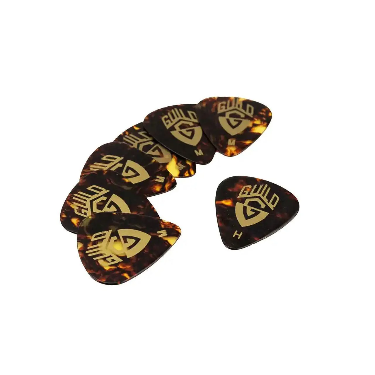 Guild Traditional Tortoise Celluloid Guitar Picks - Heavy 12 Pack