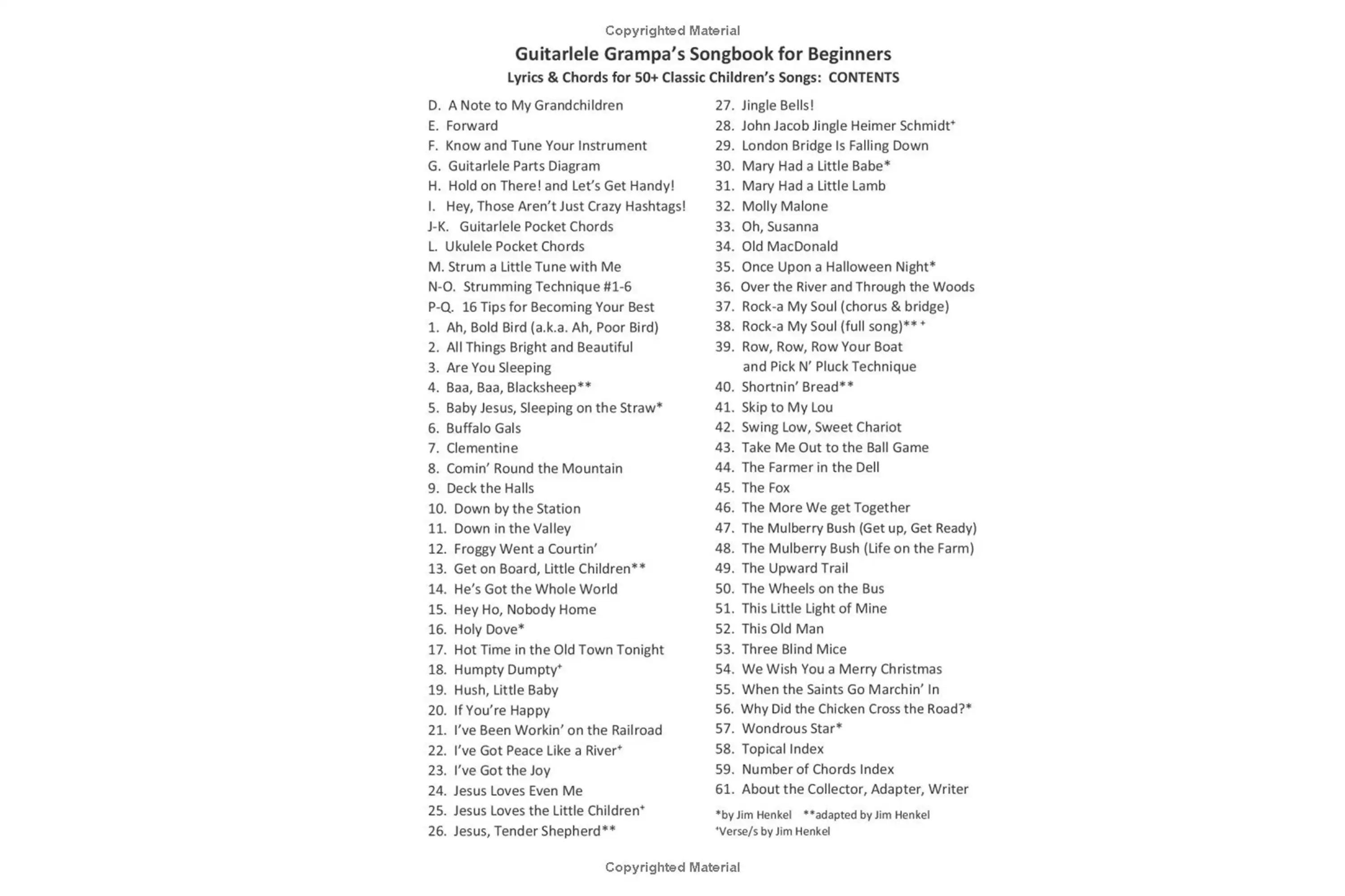 Guitarlele Grampa's Songbook for Beginners: Lyrics & Chords for 50+ Classic Children's Songs - Image 3
