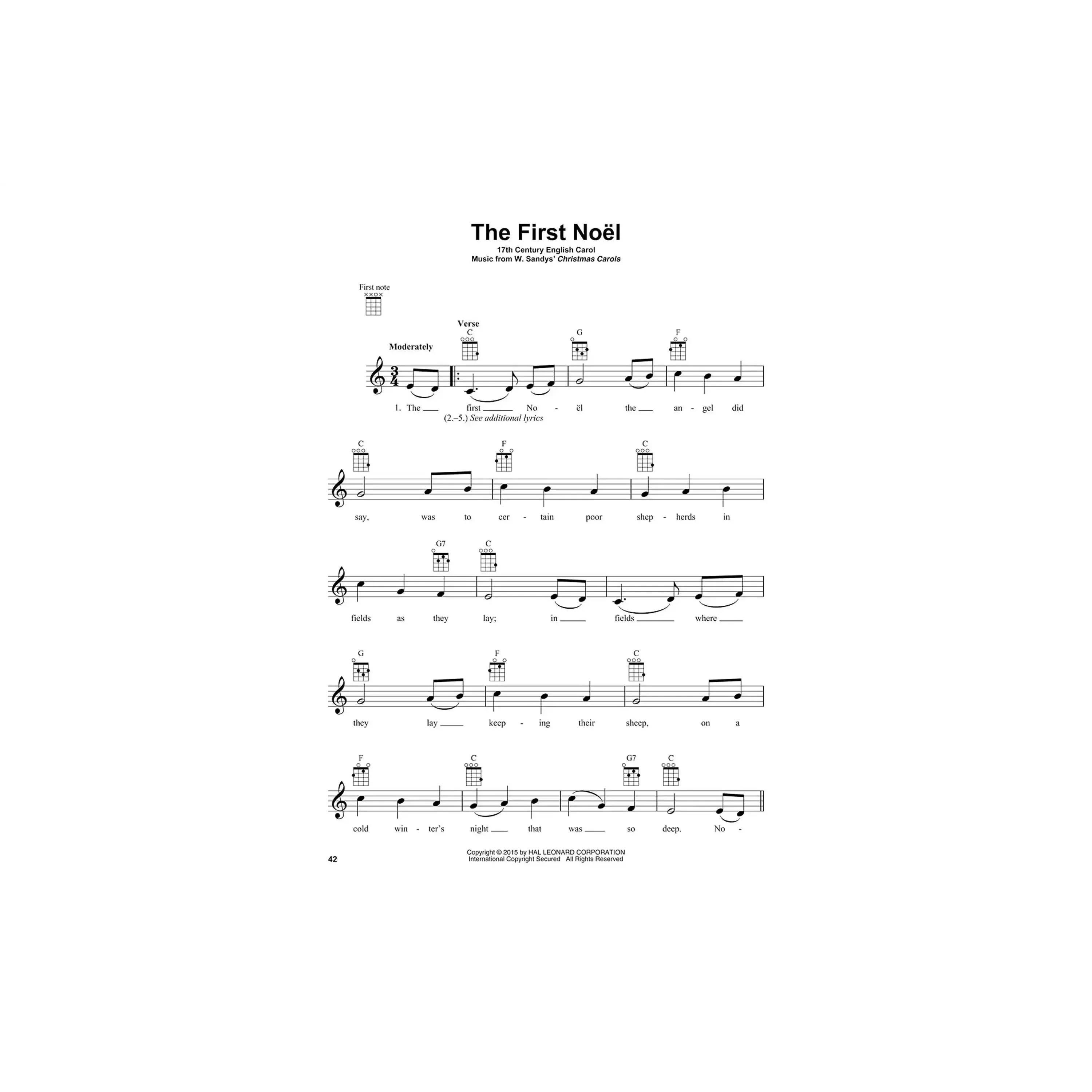 100 Christmas Carols Ukulele Book Hal Leonard - Image 2