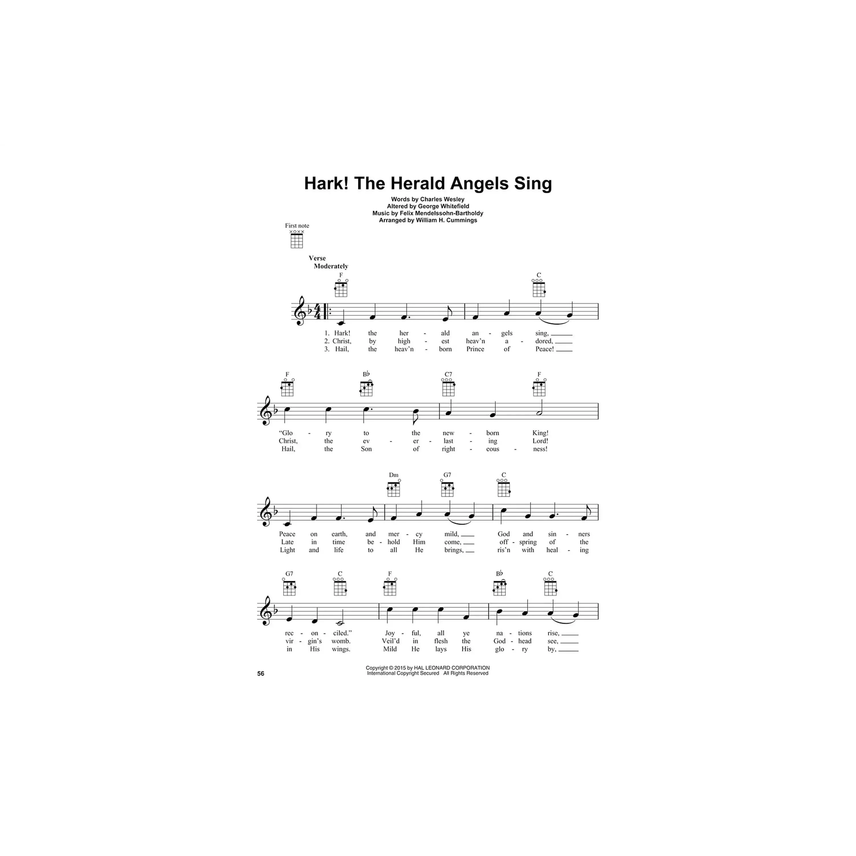 100 Christmas Carols Ukulele Book Hal Leonard - Image 3