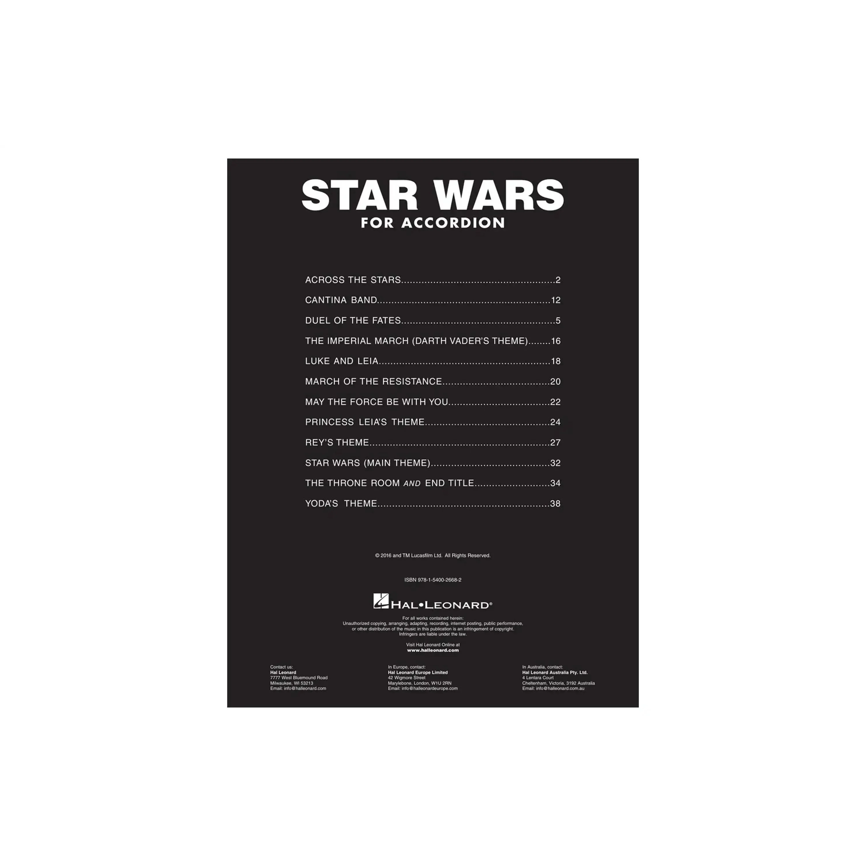 Hal Leonard Star Wars for Accordion Softcover Book - Image 2
