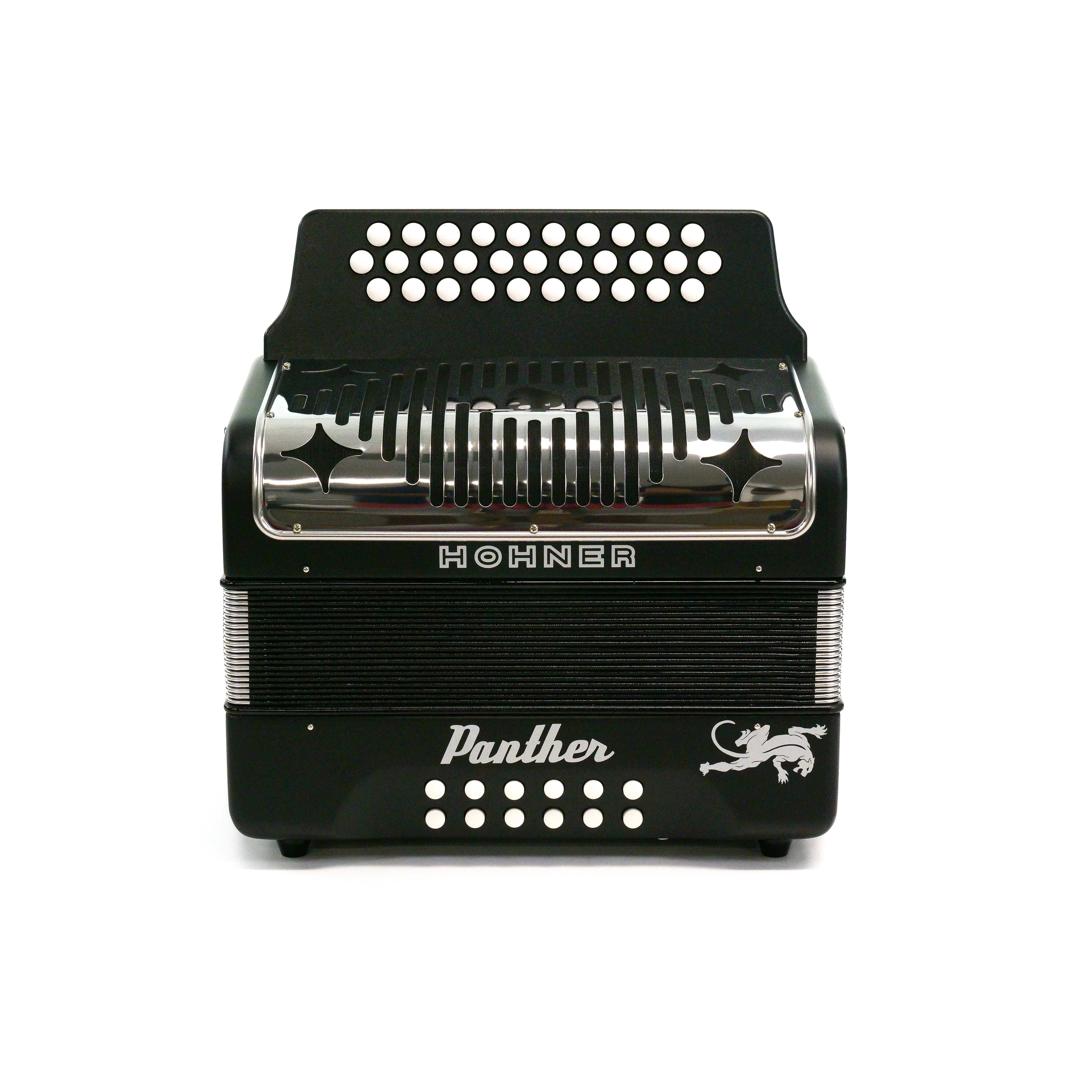 Hohner HA-3100 Panther F Bb Eb Diatonic Accordion - BLACK