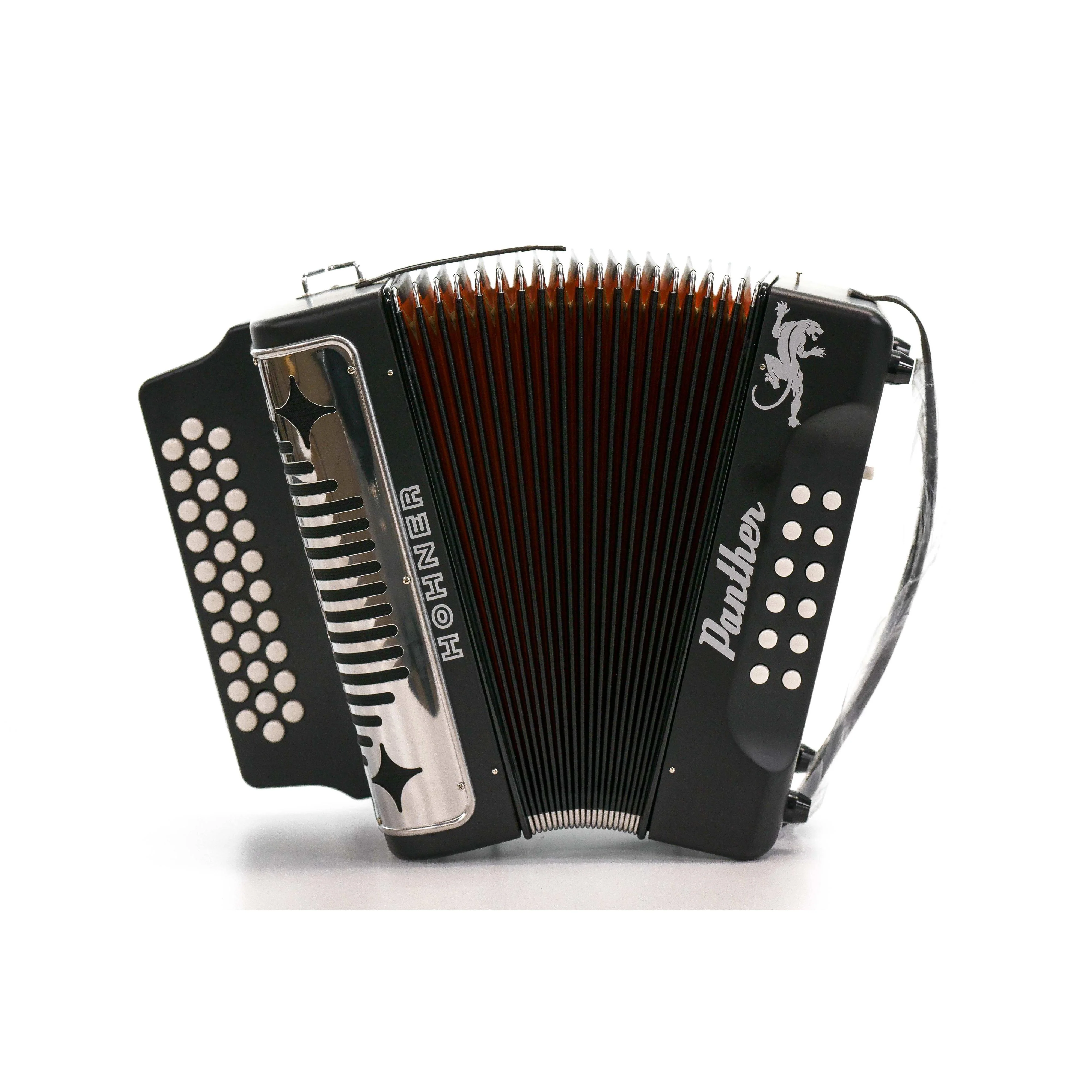 Hohner HA-3100 Panther F Bb Eb Diatonic Accordion - BLACK - Image 3