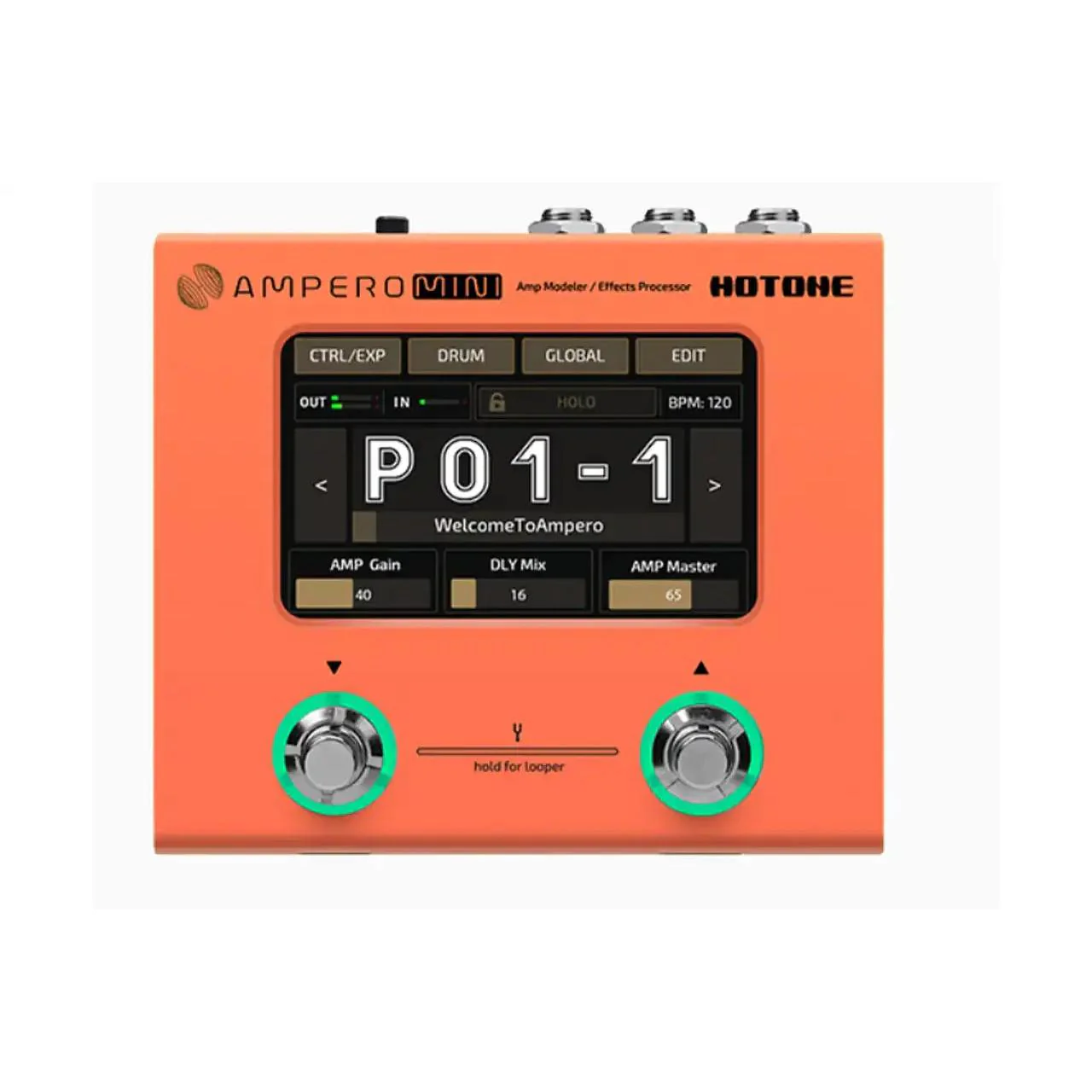 Hotone MP-50OR Ampero Mini Guitar Pedal - Orange