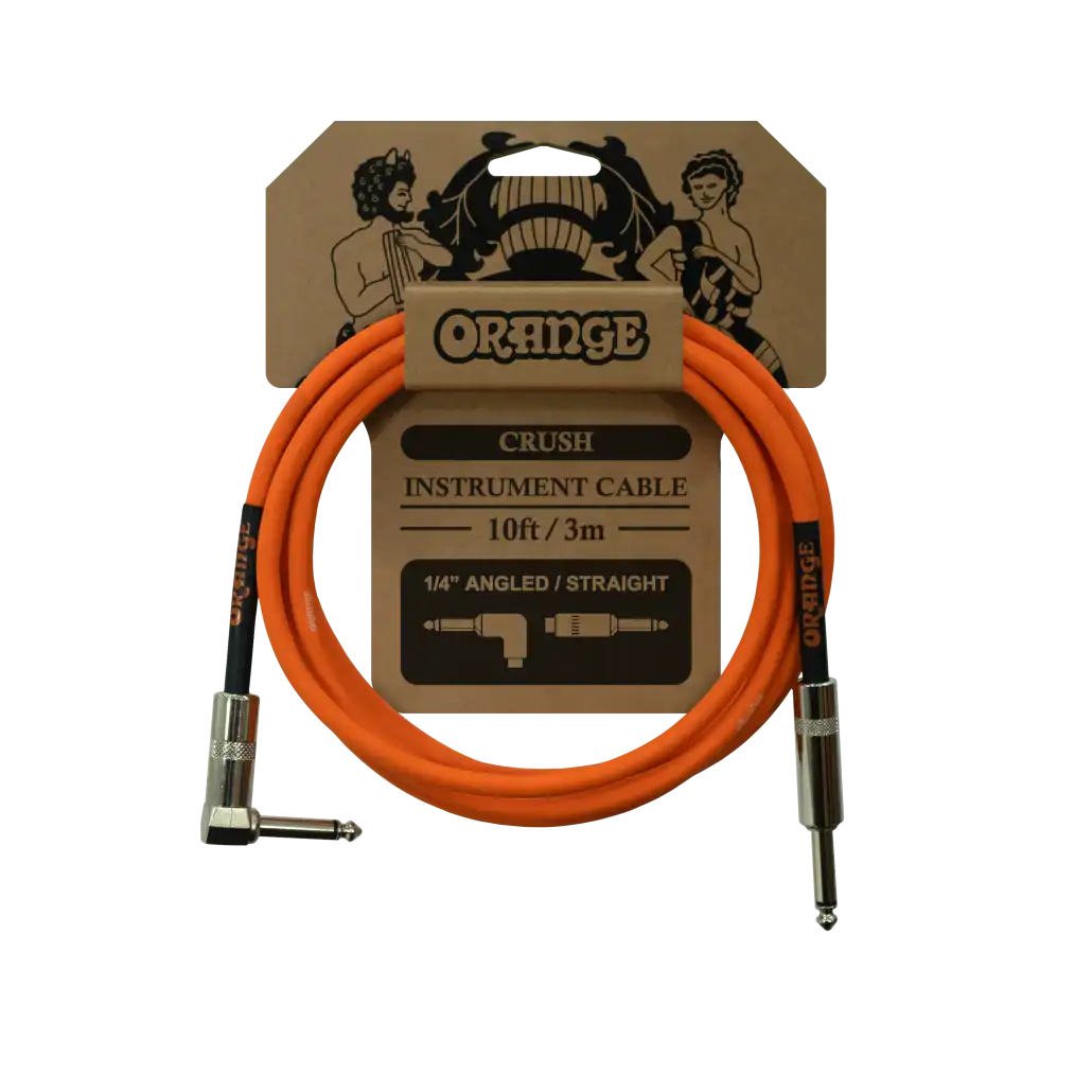 Orange Crush 10ft Instrument Cable Angled to Straight Connector