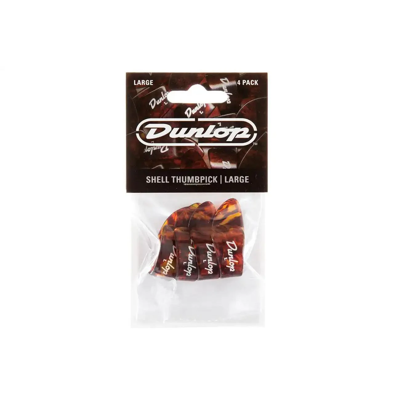DUNLOP 9023P LARGE SHELL PLASTIC THUMBPICKS 4 PACK