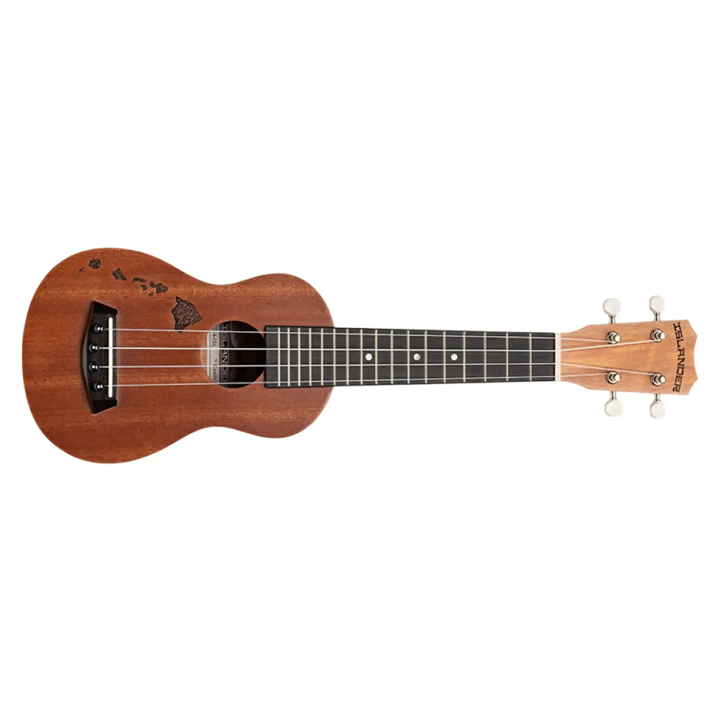 Islander MS-4-ISL Mahogany Soprano Ukulele w/ Hawaiian Islands - Image 3