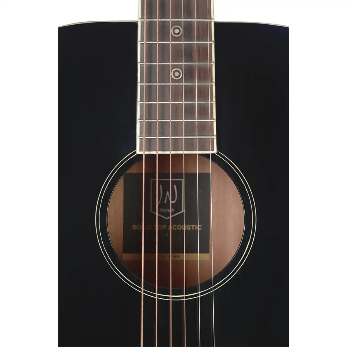 J.N Guitars BES-A-BK Solid Spruce Top Black Acoustic Guitar - Image 4
