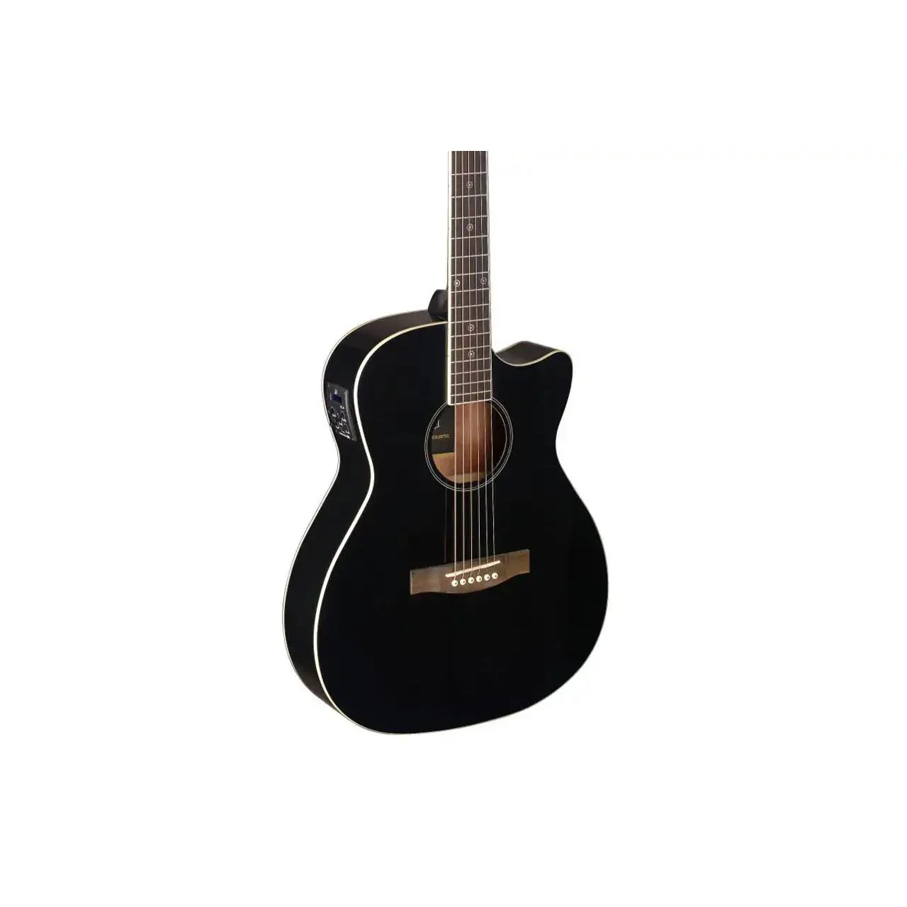 J.N Guitars BES-ACE-BK Solid Spruce Top Black Acoustic Electric Guitar
