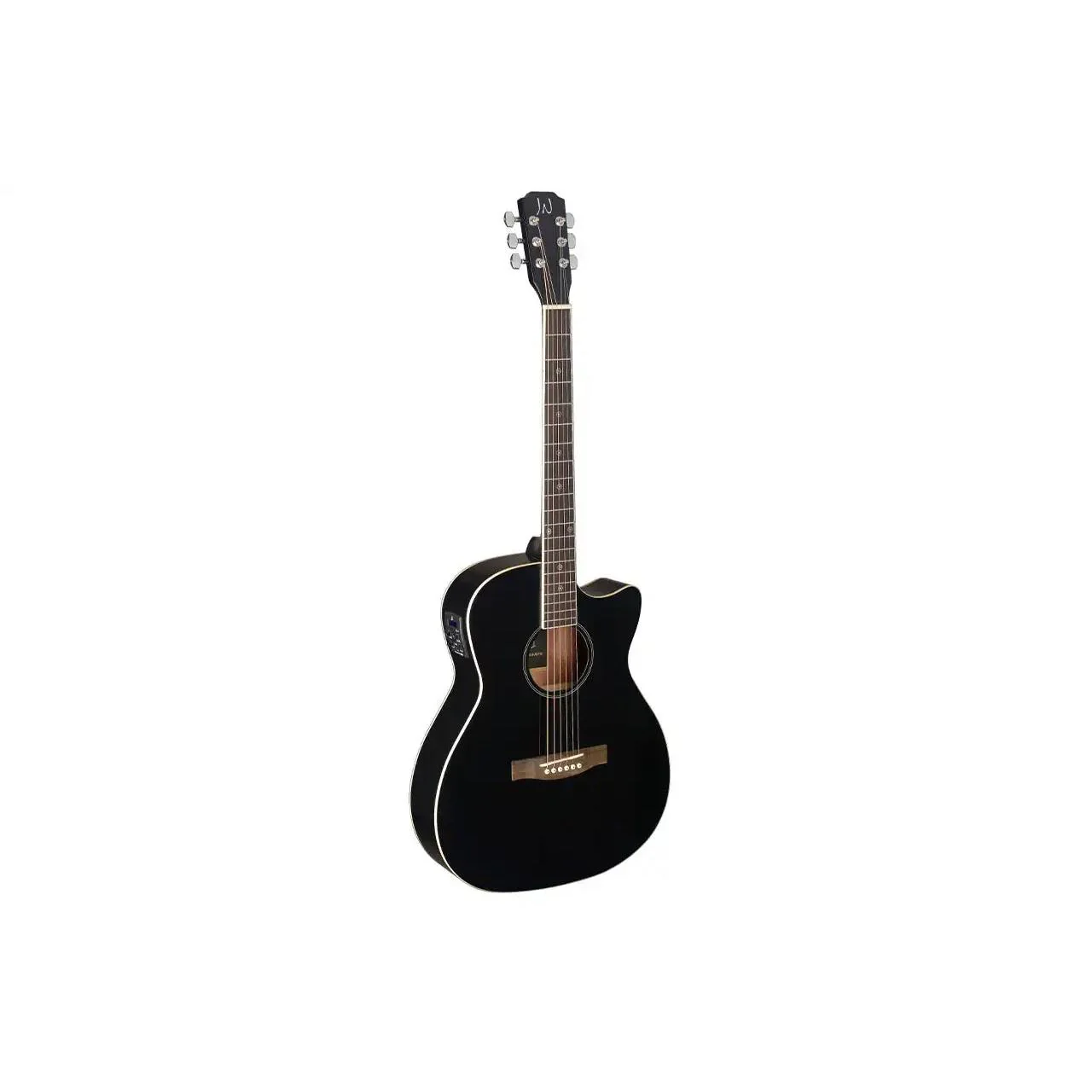 J.N Guitars BES-ACE-BK Solid Spruce Top Black Acoustic Electric Guitar - Image 2