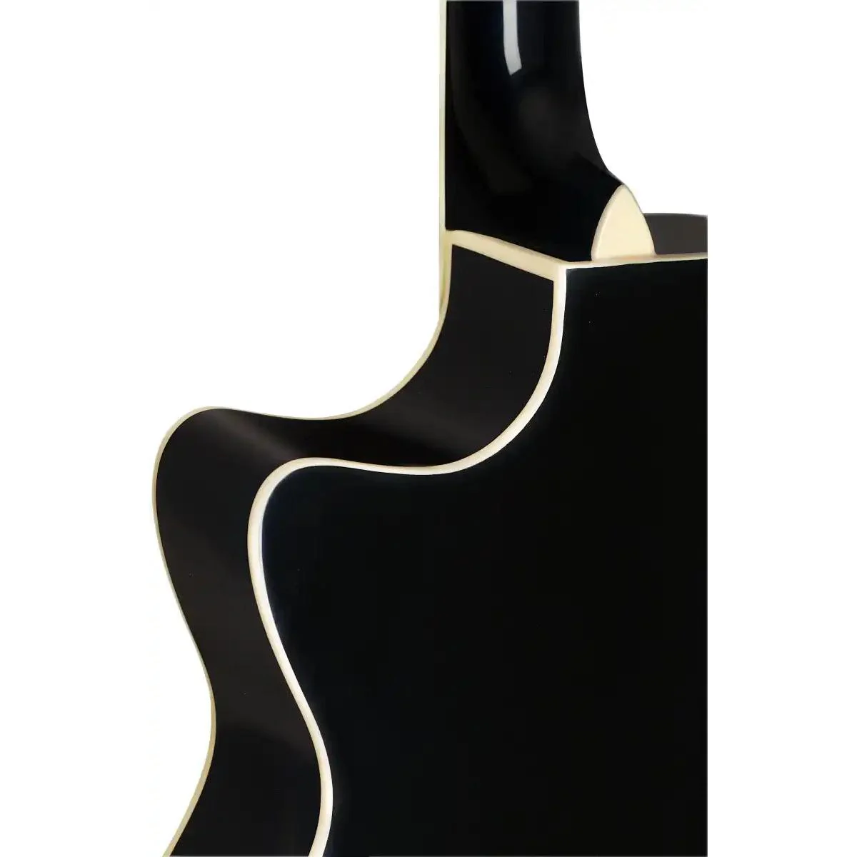 J.N Guitars BES-ACE-BK Solid Spruce Top Black Acoustic Electric Guitar - Image 3