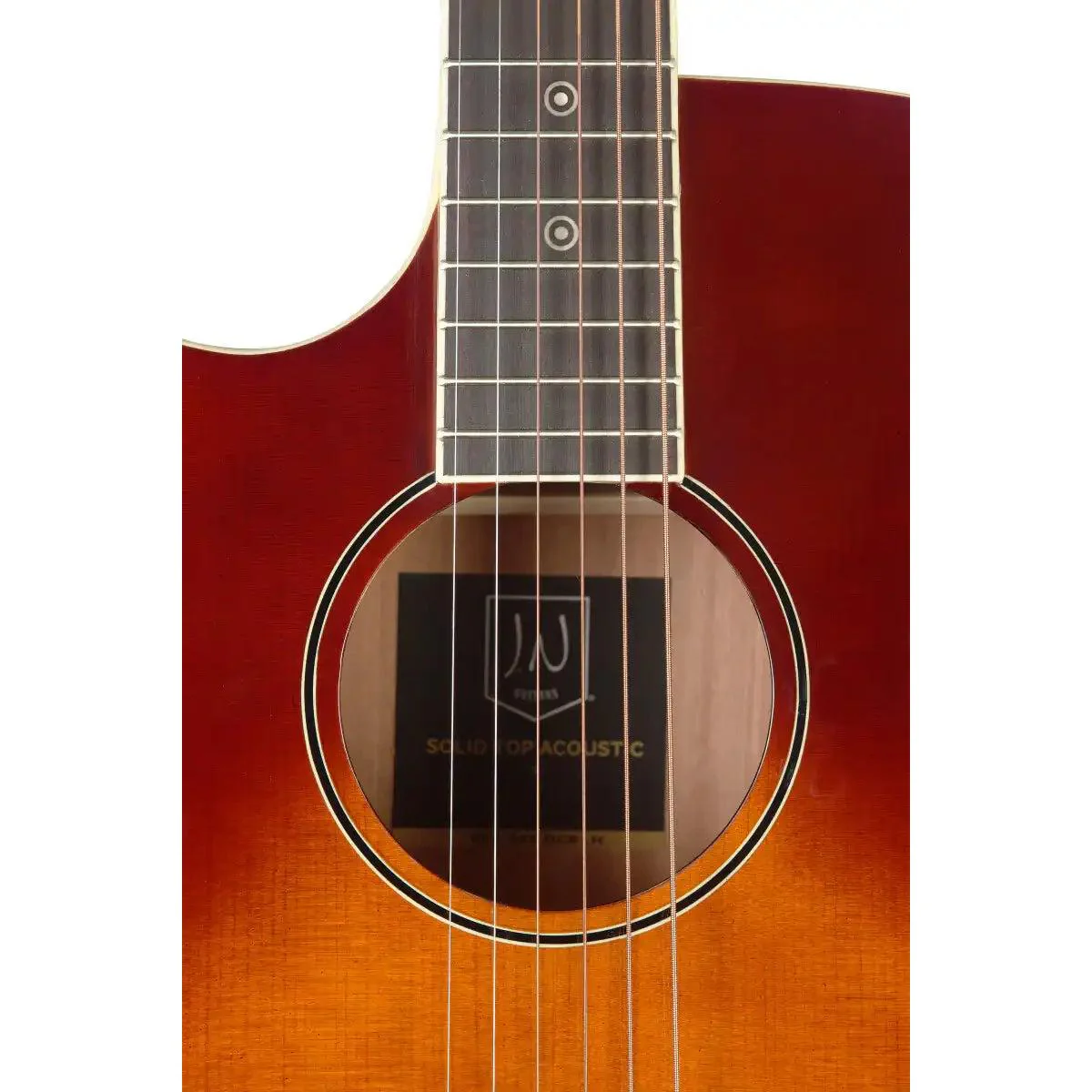 J.N Guitars BES-ACE-DCB-LH Cherryburst Left Handed Acoustic Electric Guitar - Image 4